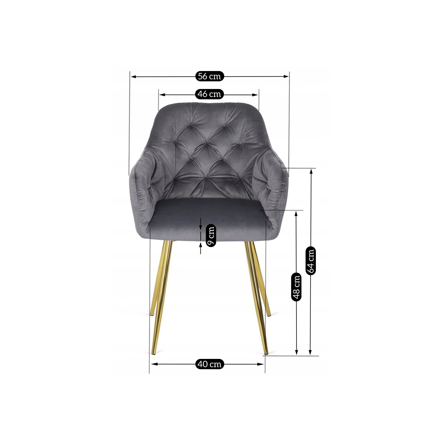 Elite RAYA Grauer Samtstuhl – Eleganz trifft Komfort