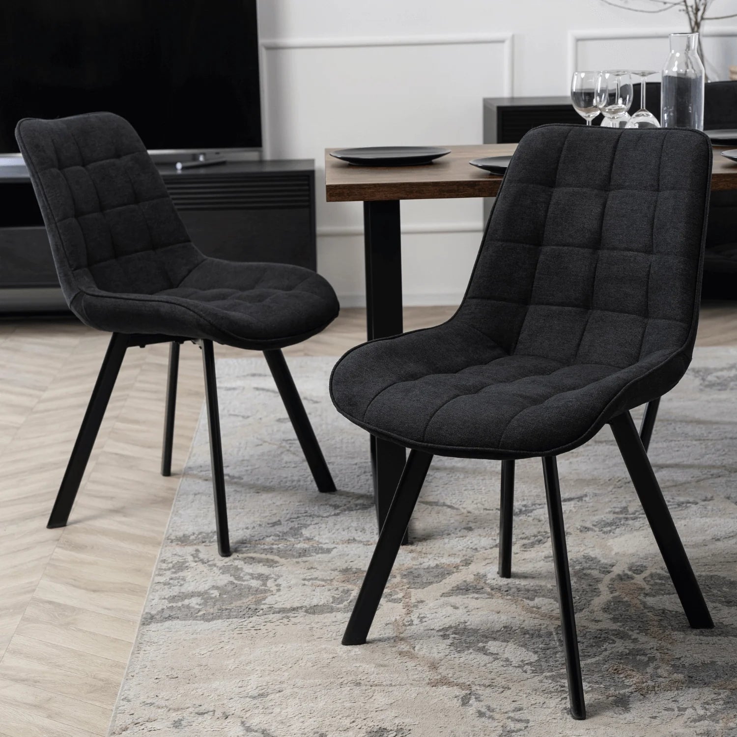 RICK 2 Black Upholstered Chair – A Perfect Blend of Style and Comfort