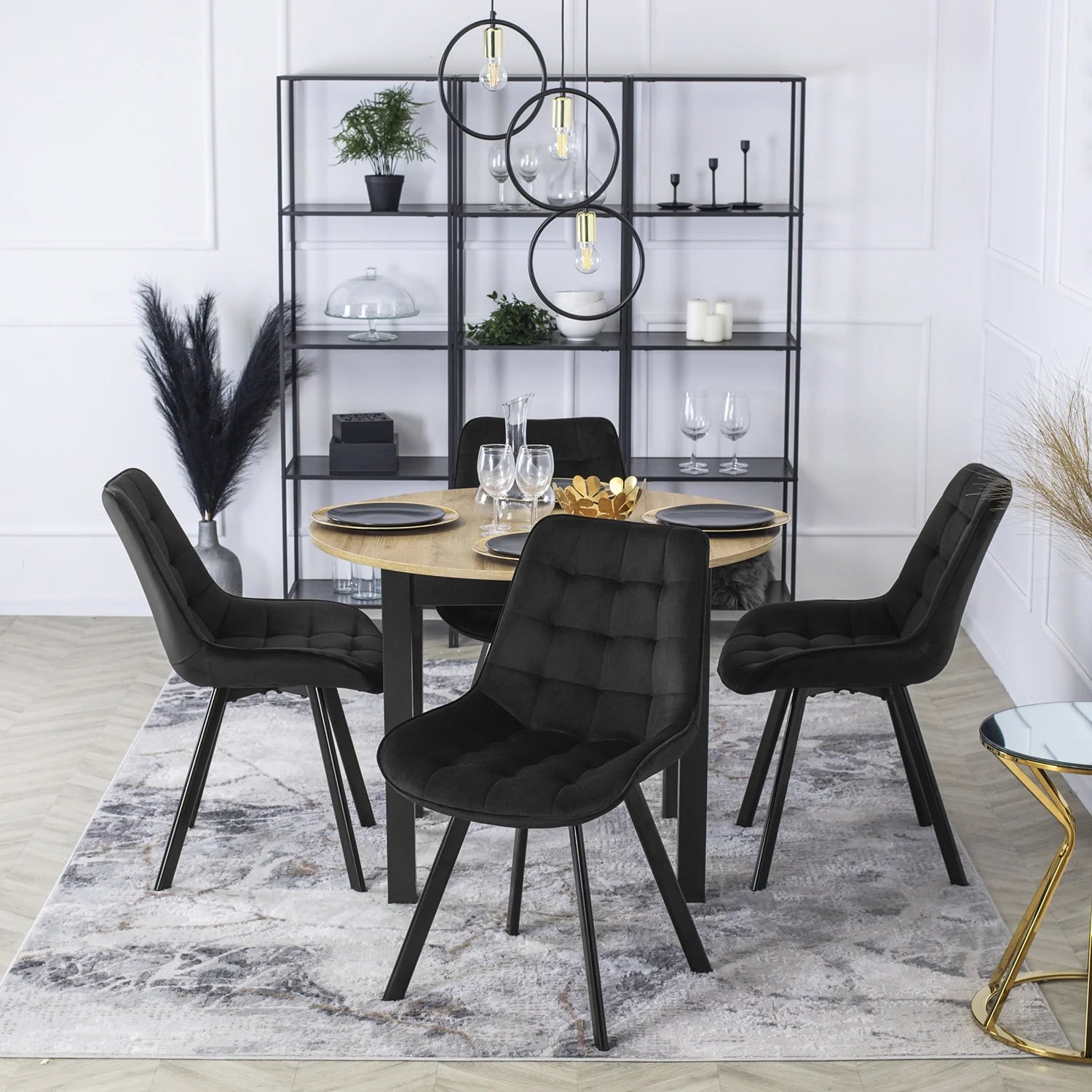Elite RICK Black Velvet Chair – A Fusion of Elegance and Comfort