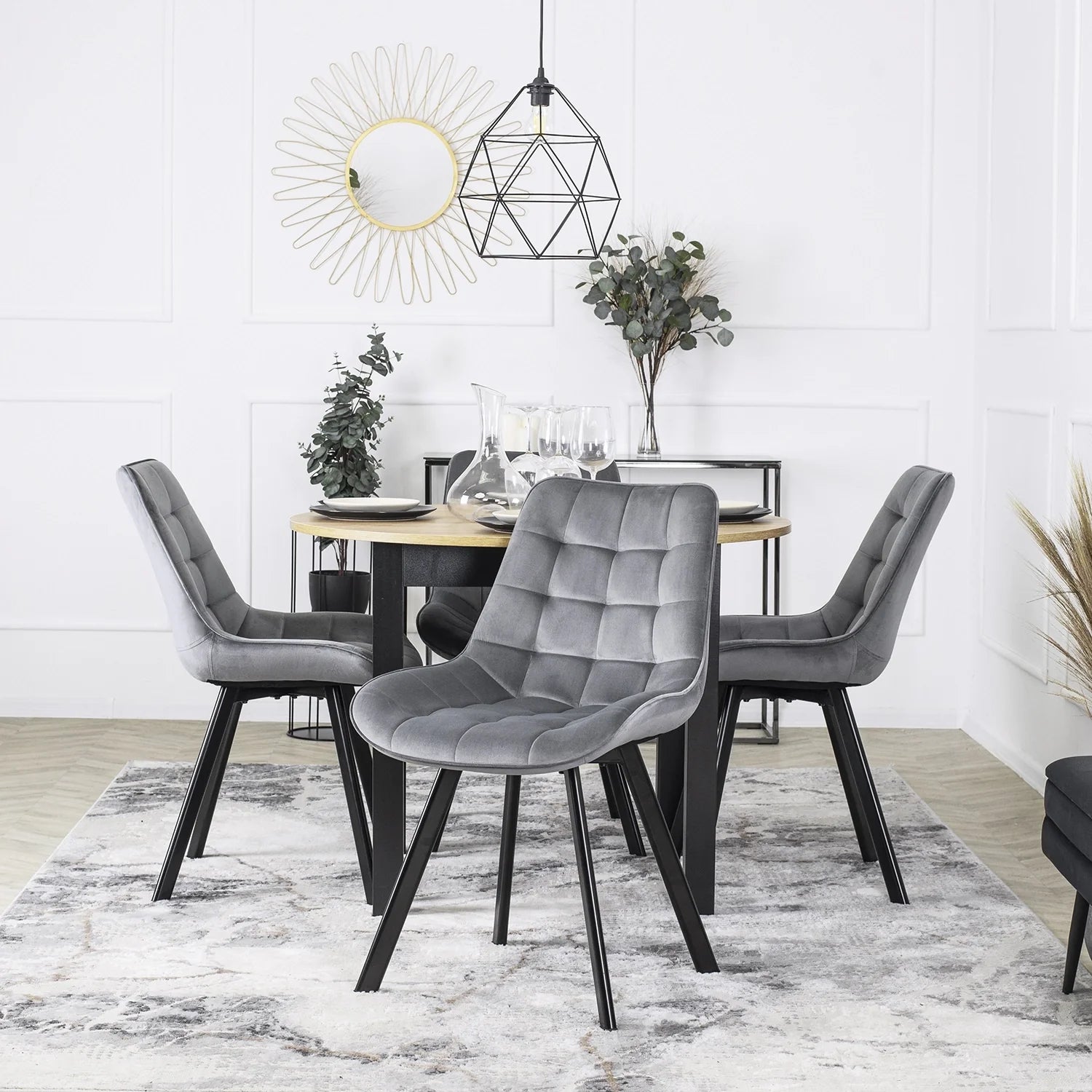 Elite RICK Grey Velvet Chair – Modern Comfort & Style