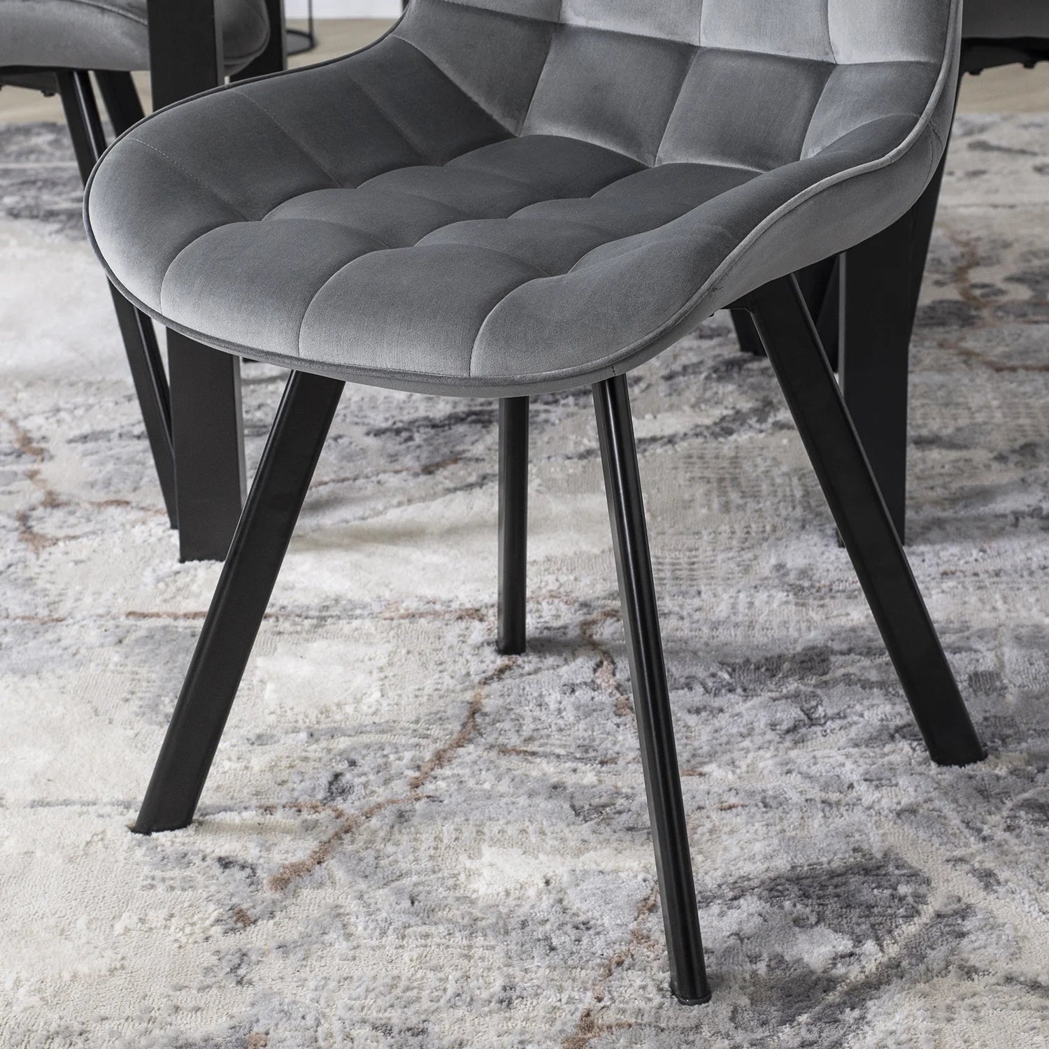 Elite RICK Grey Velvet Chair – Modern Comfort & Style