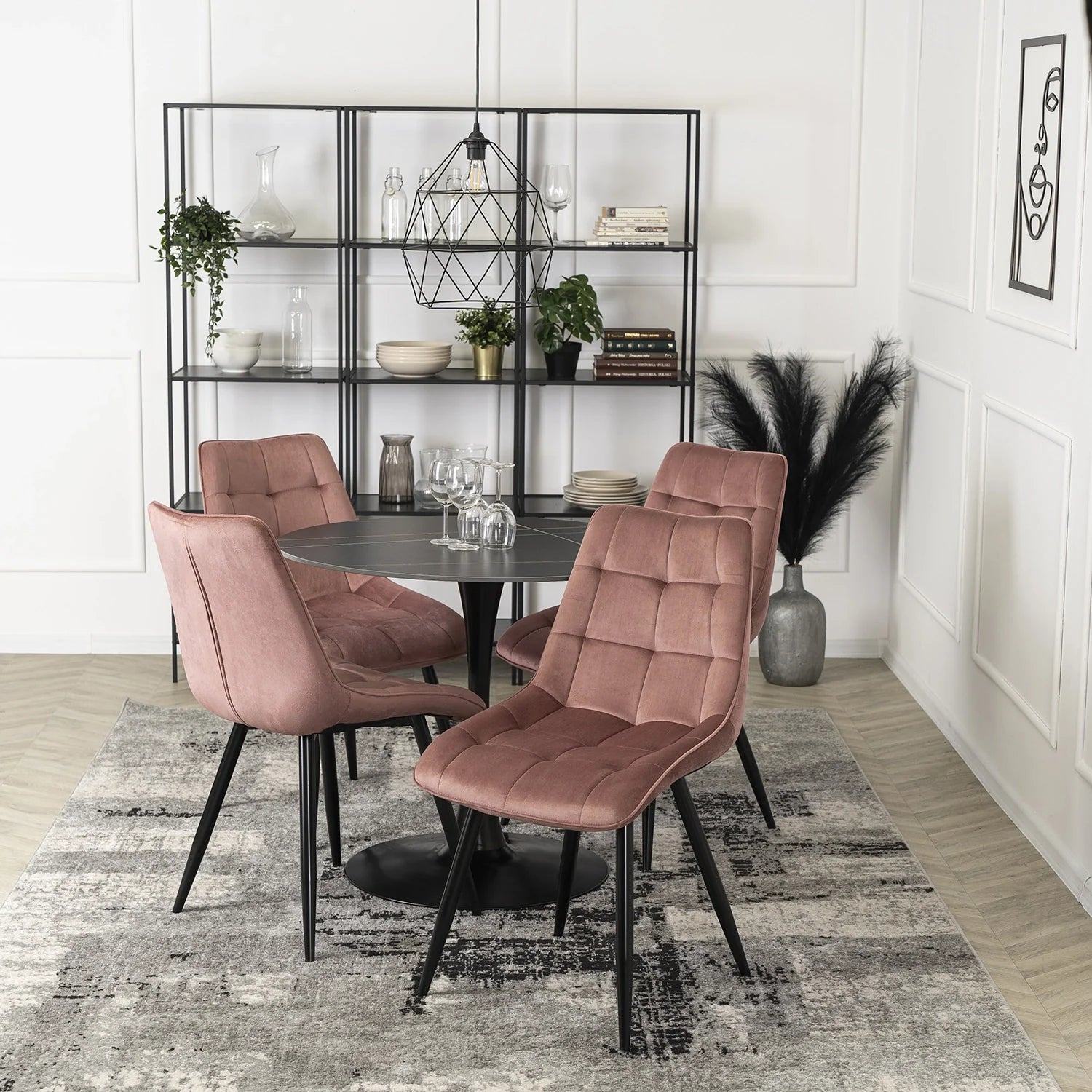 Elite RIO Pink Velvet Chair – Elegance Meets Modern Comfort