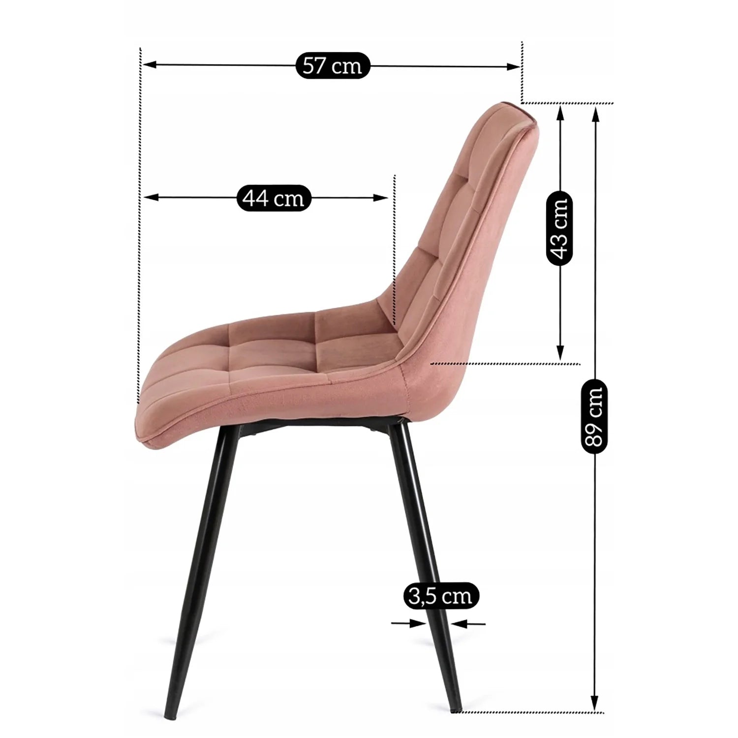 Elite RIO Pink Velvet Chair – Elegance Meets Modern Comfort