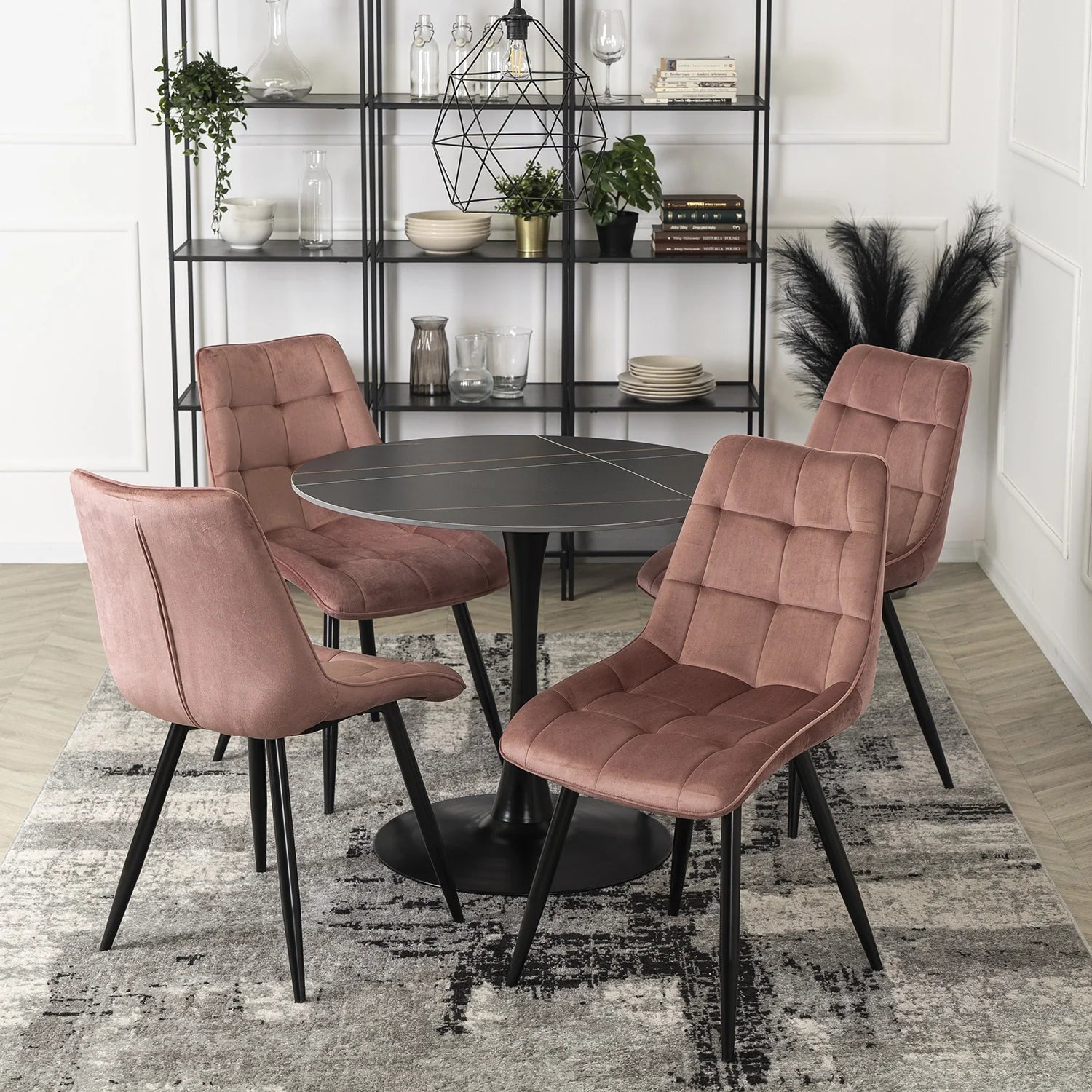 Elite RIO Pink Velvet Chair – Elegance Meets Modern Comfort