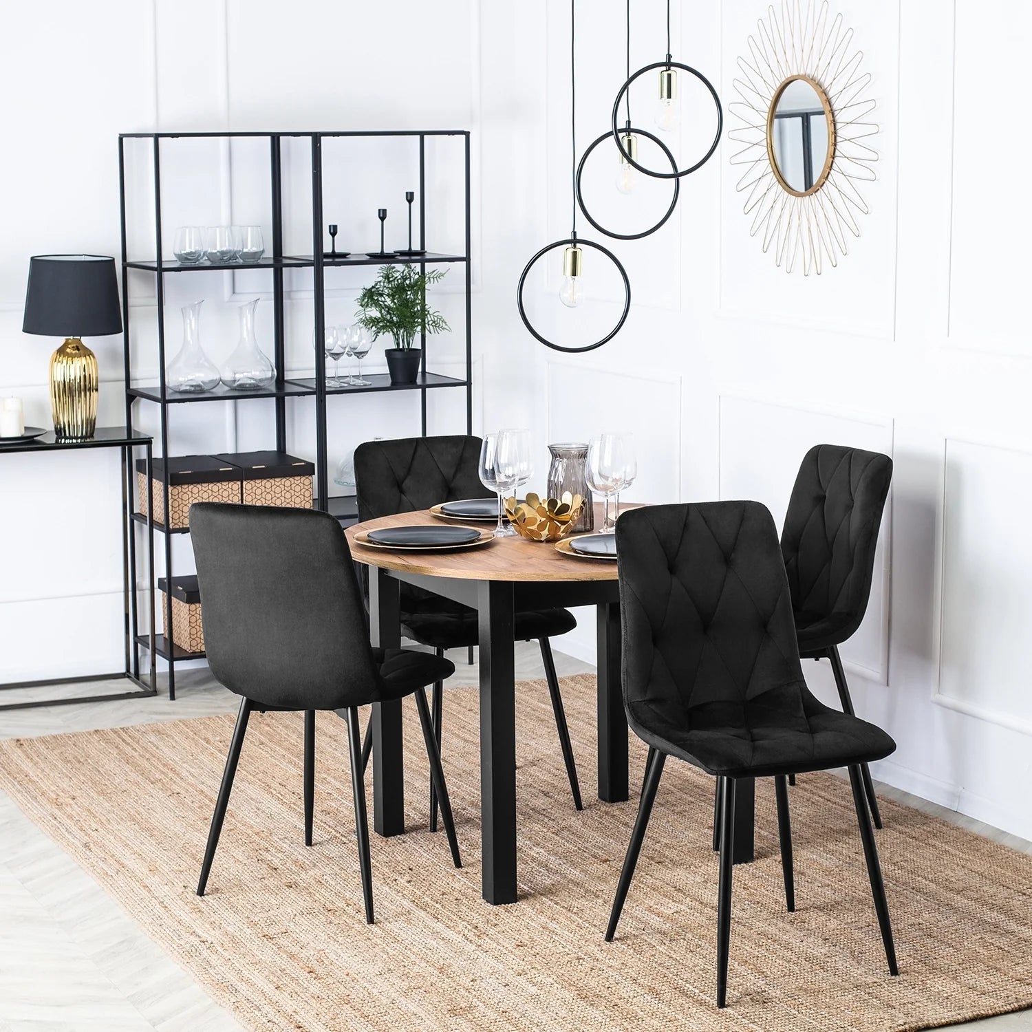 Elite ROBIN Schwarzer Samtstuhl – Ein zeitloses Statement für Eleganz und Komfort