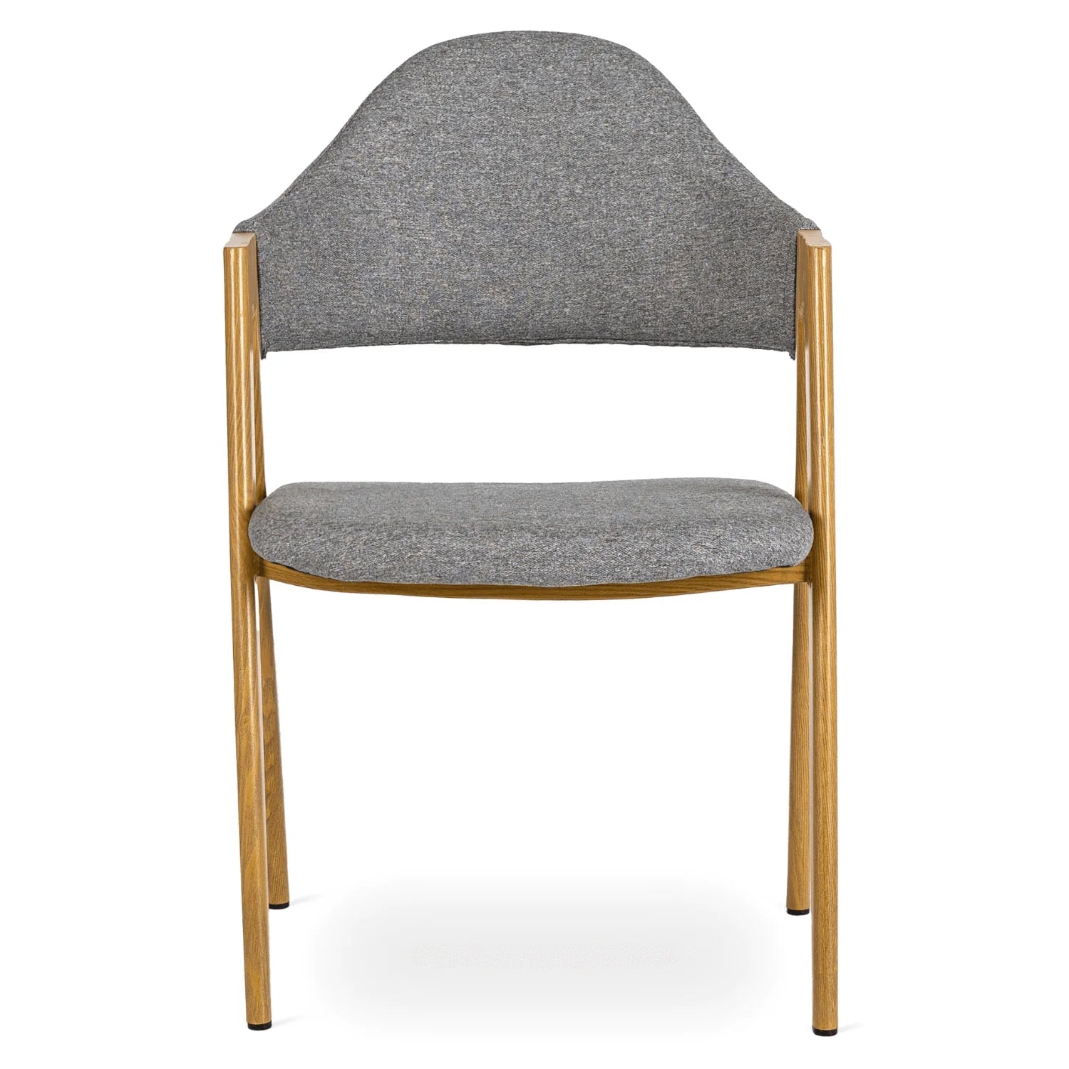 Elite RUIZ Stuhl – Grauer Stoff & Gestell aus goldener Eiche