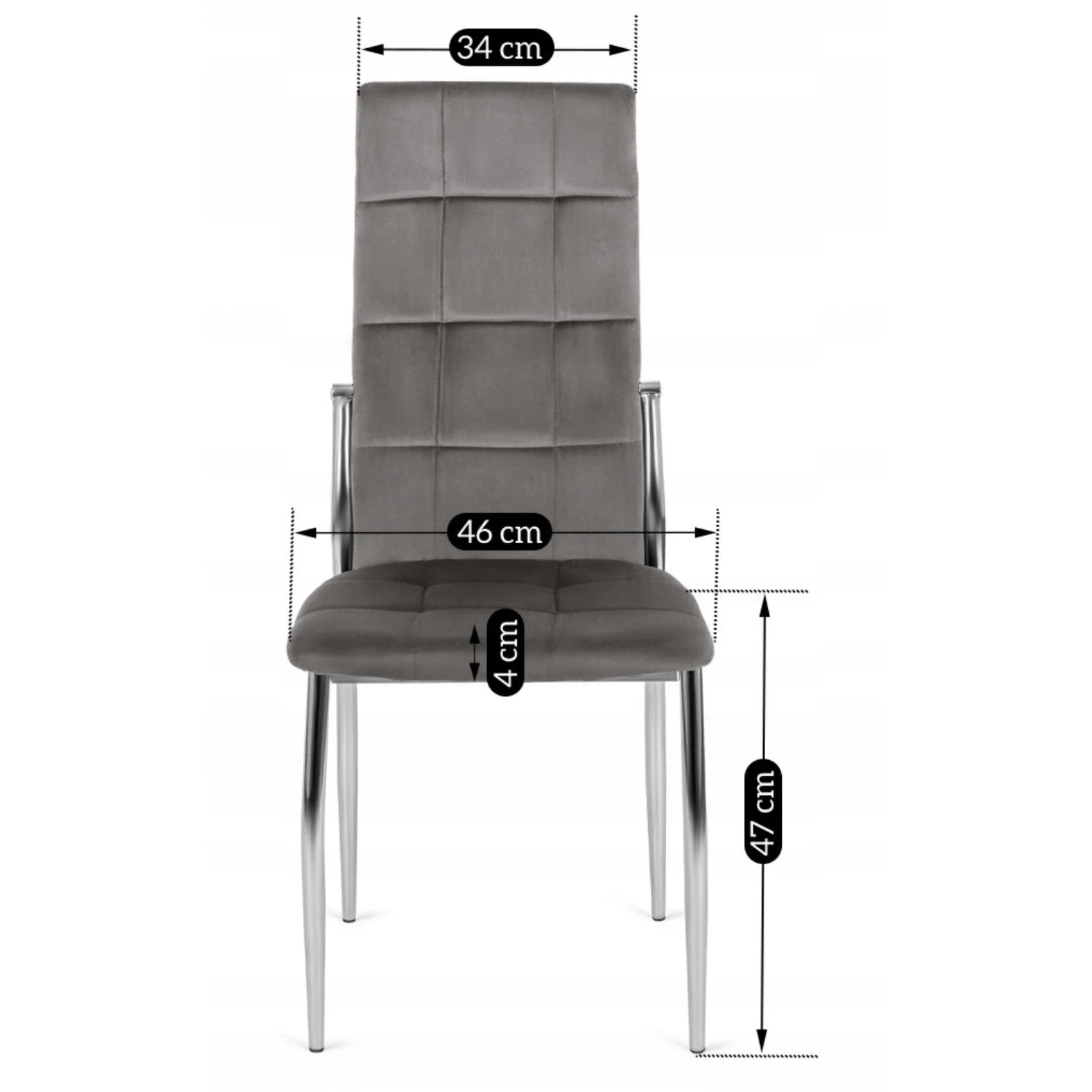 Elite MOLLY Chair – Grey Velvet