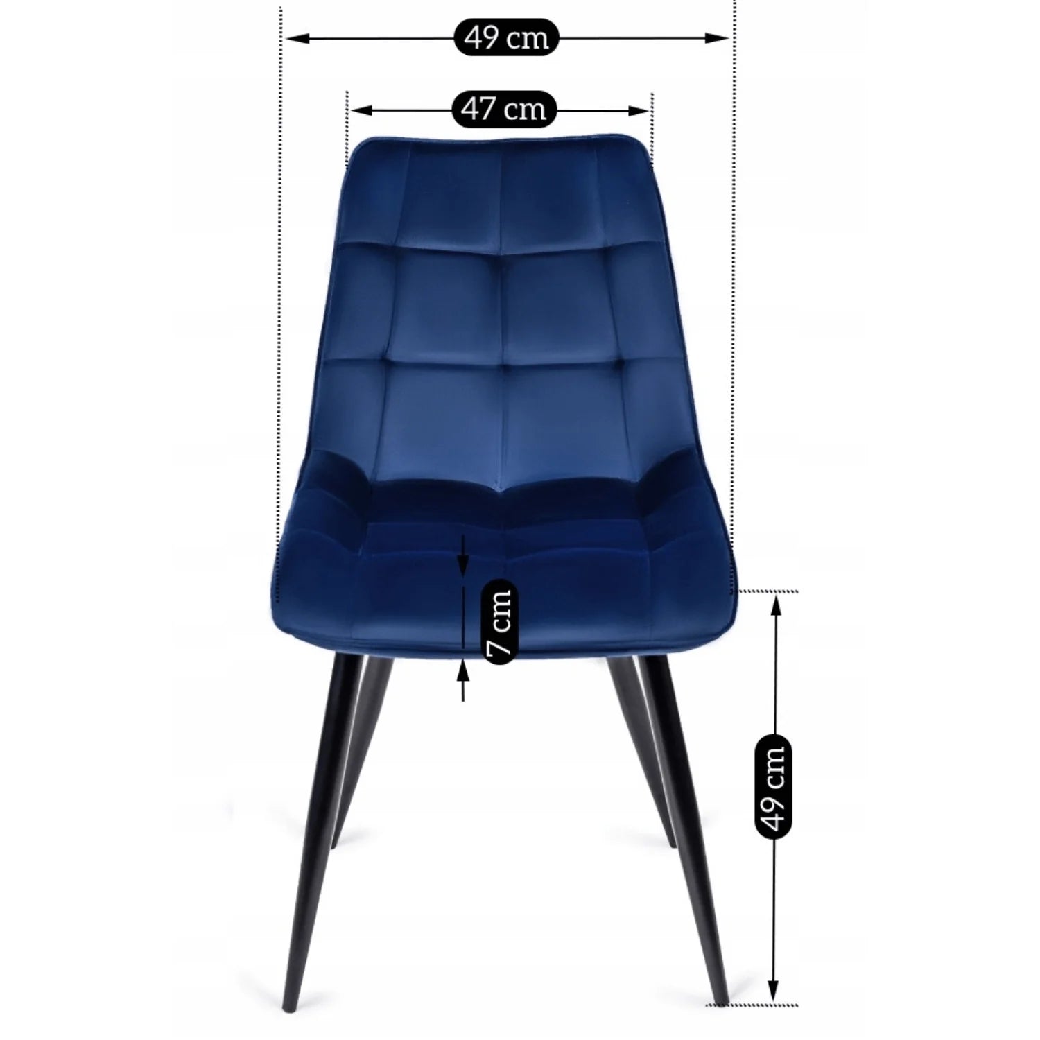 Elite RIO Navy Blue Velvet Chair – Modern Elegance for Your Space