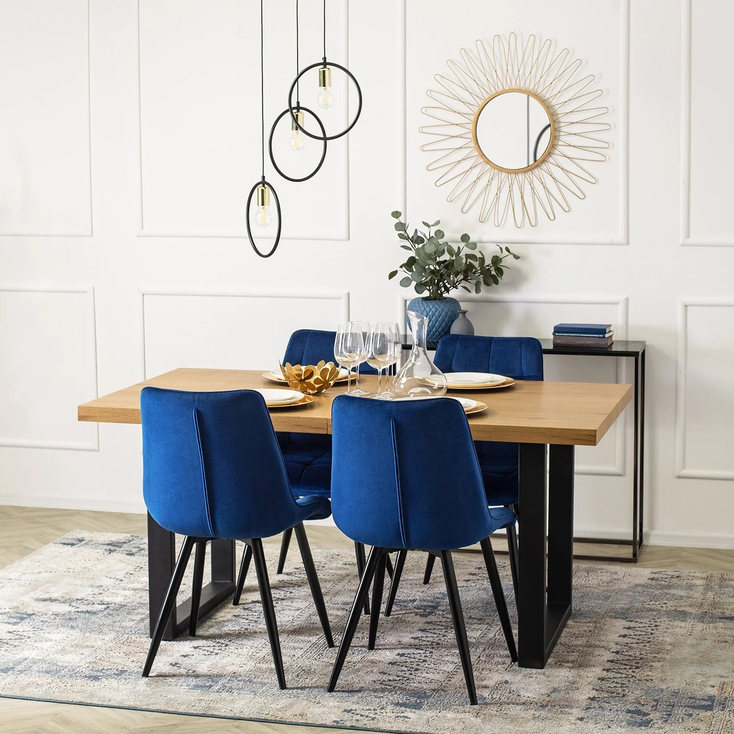 Elite RIO Navy Blue Velvet Chair – Modern Elegance for Your Space