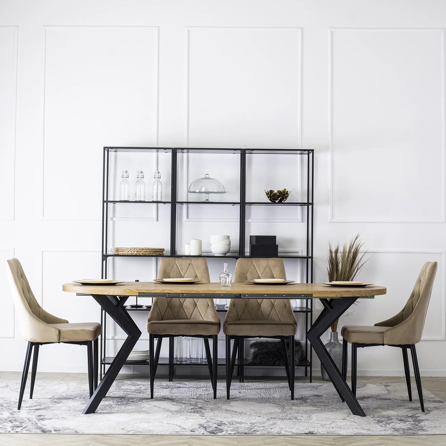 Elite CORK Beige Velvet Chair – Timeless Elegance for Your Interior