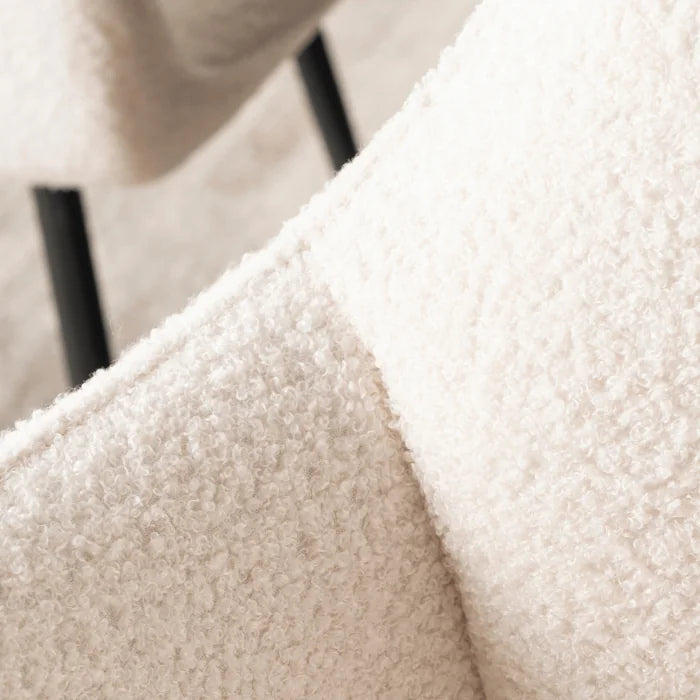 Elite NAWARA Upholstered Dining Chair- Cream Bouclé Modern