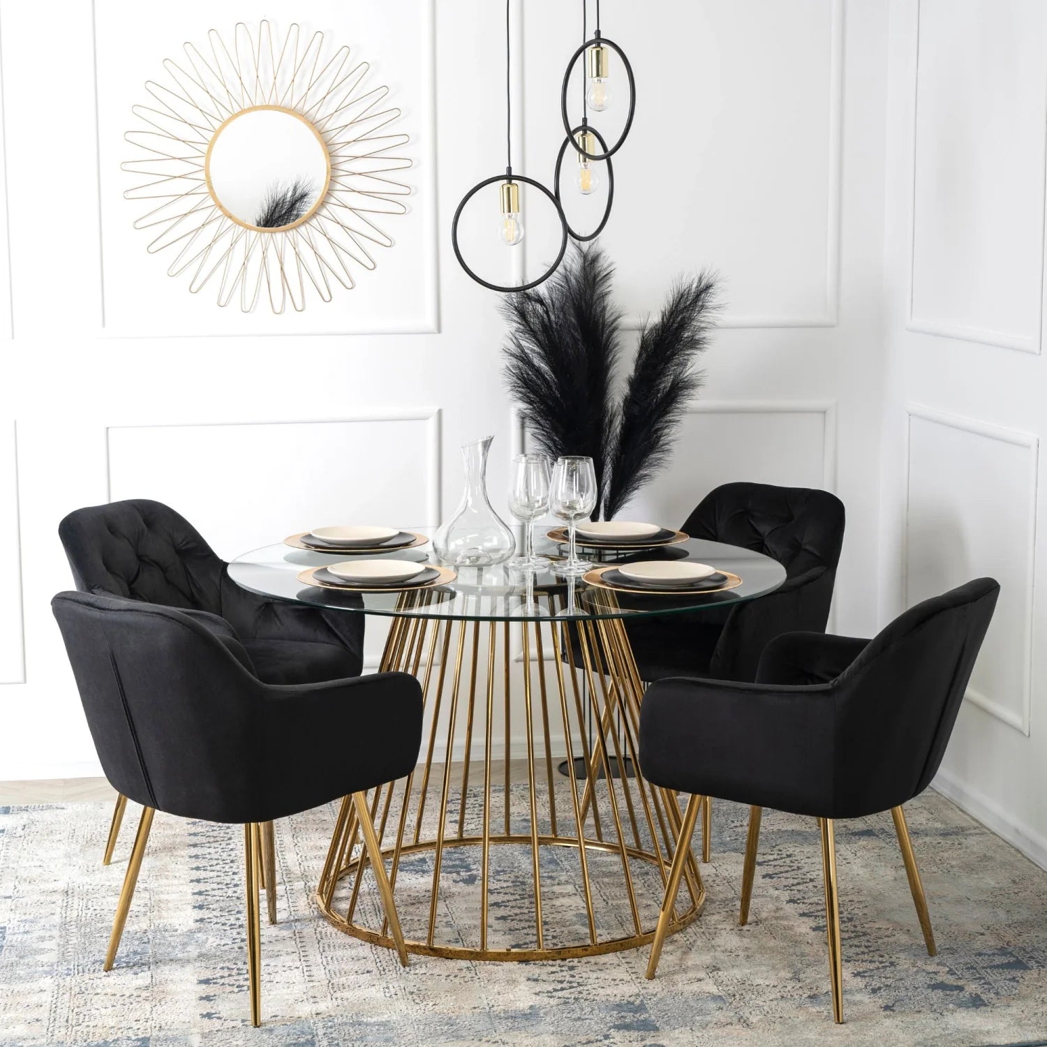 Elite RAYA Schwarzer Samtsessel – Ein Statement für Luxus und Komfort