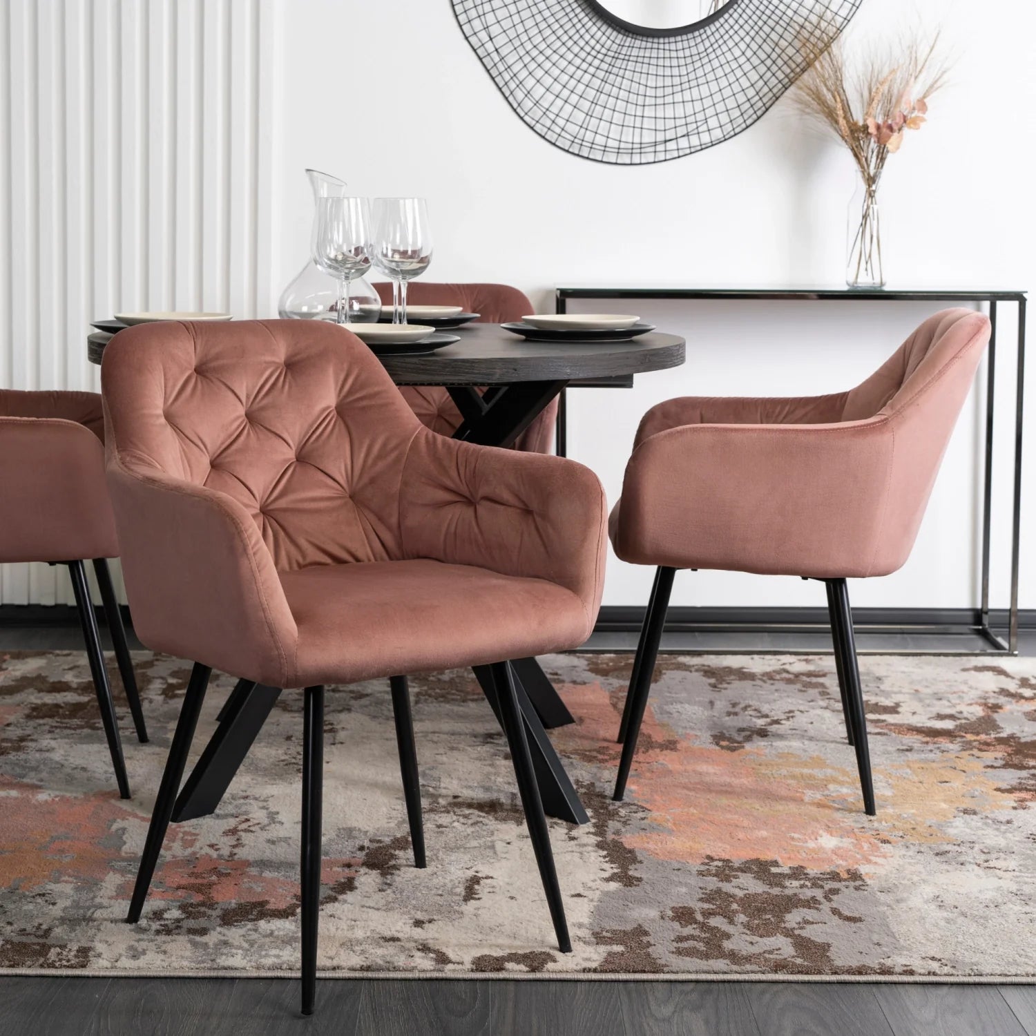Elite VIKI Pink Velvet Chair – A Touch of Elegance & Comfort