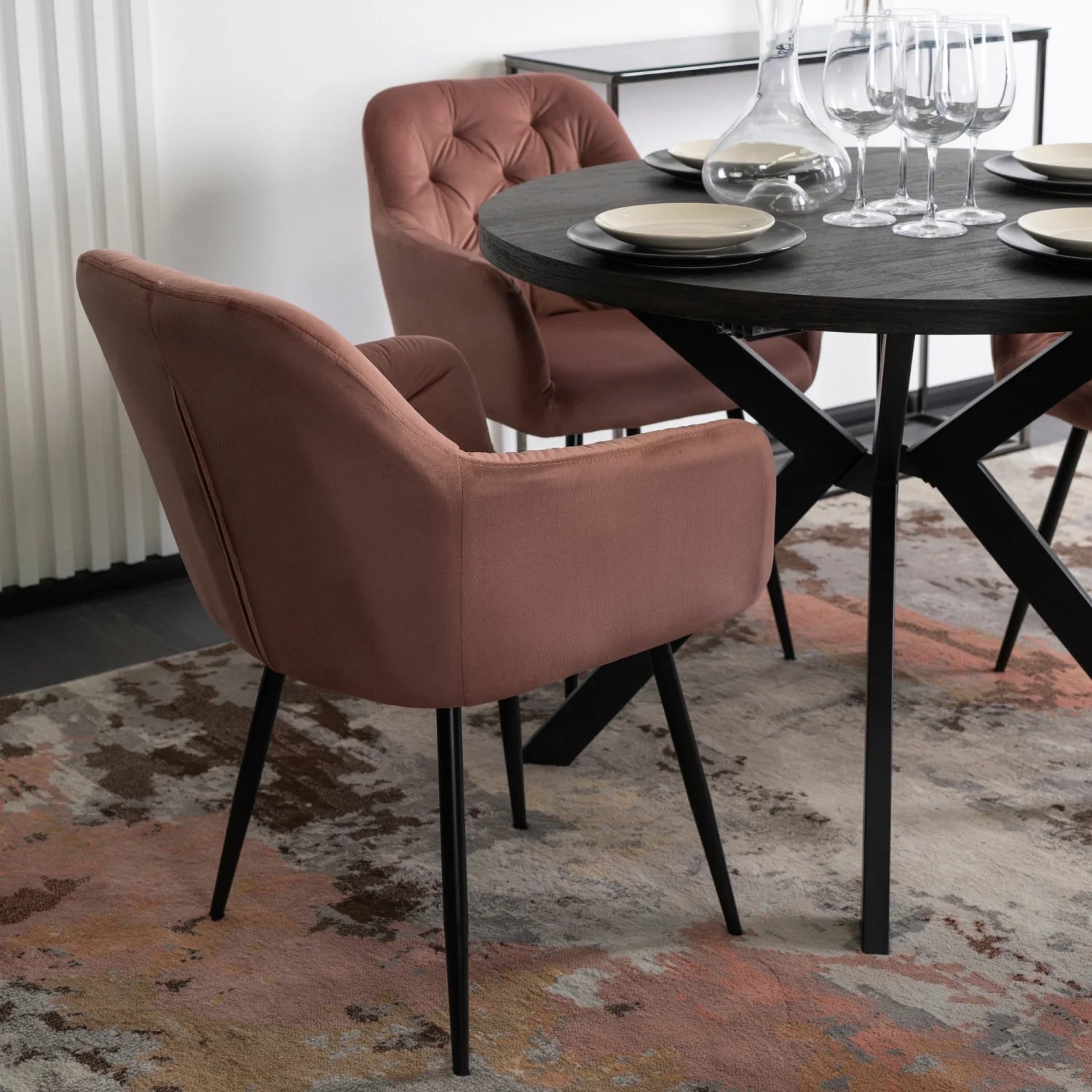 Elite VIKI Pink Velvet Chair – A Touch of Elegance & Comfort