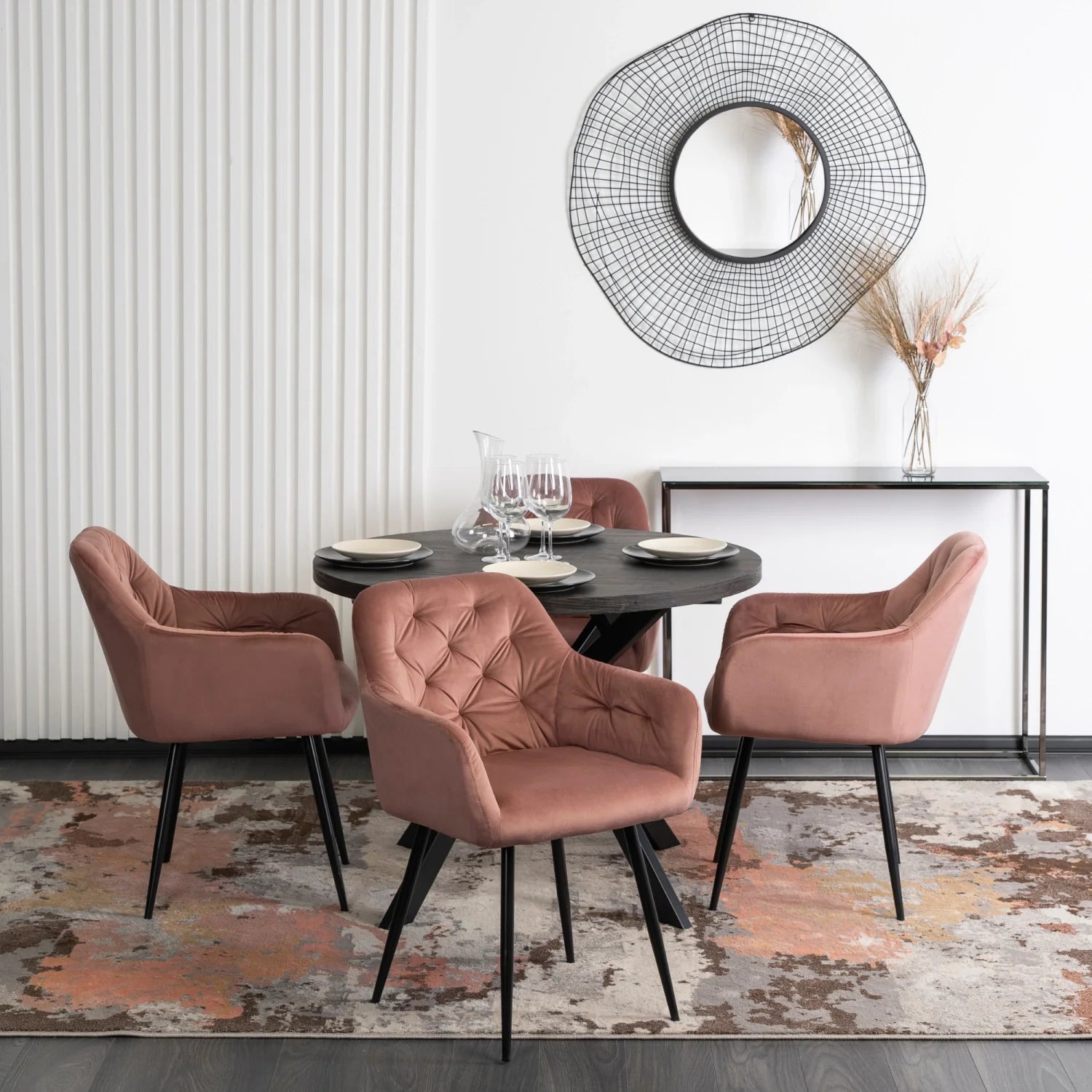 Elite VIKI Pink Velvet Chair – A Touch of Elegance & Comfort