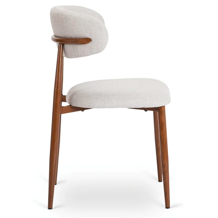 Elite FLAVIO Upholstered Chair Walnut/Grey Modern Retro