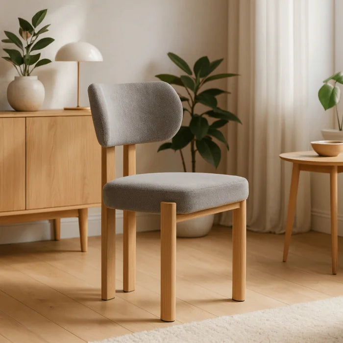 Elite GRENADA Upholstered Chair Oak/Grey Modern