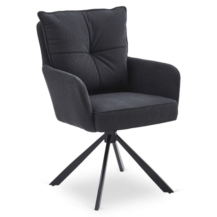Elite CITY Modern swivel chair in black corduroy