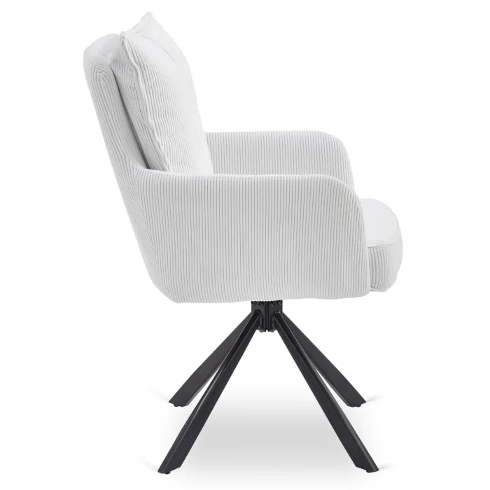 Elite CITY Modern swivel chair in cream corduroy