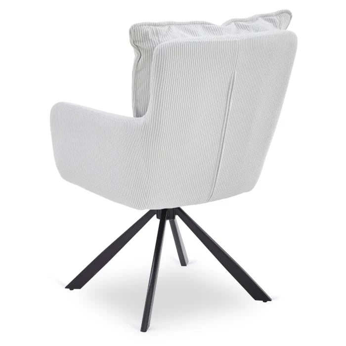 Elite CITY Modern swivel chair in cream corduroy