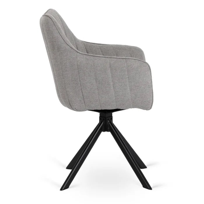 Elite MUMBAI Grey Modern Upholstered Swivel Chair