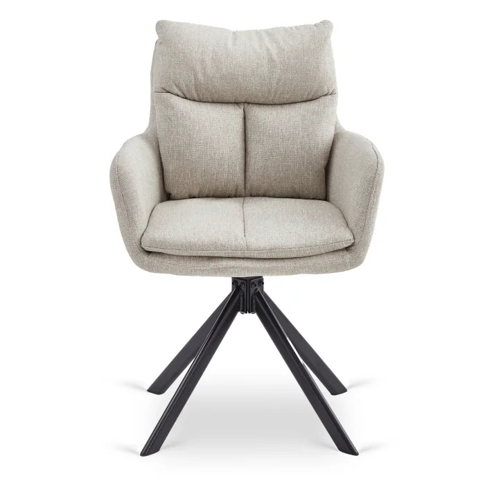 Elite PAUL Modern Upholstered Swivel Chair- Beige