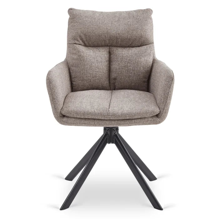 Elite PAUL Modern Upholstered Swivel Chair - Light Brown
