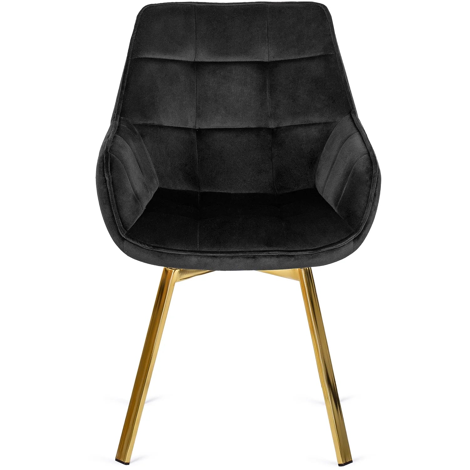 Elite MIA Swivel Velvet Chair – Luxurious Black & Gold Design