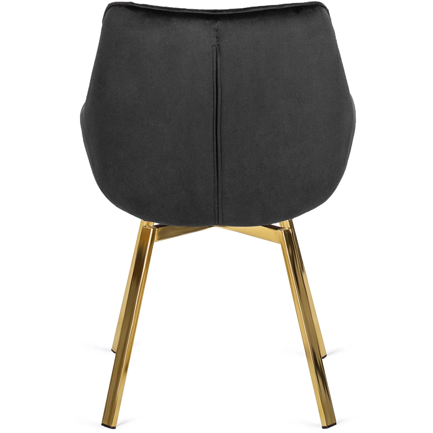 Elite MIA Swivel Velvet Chair – Luxurious Black & Gold Design