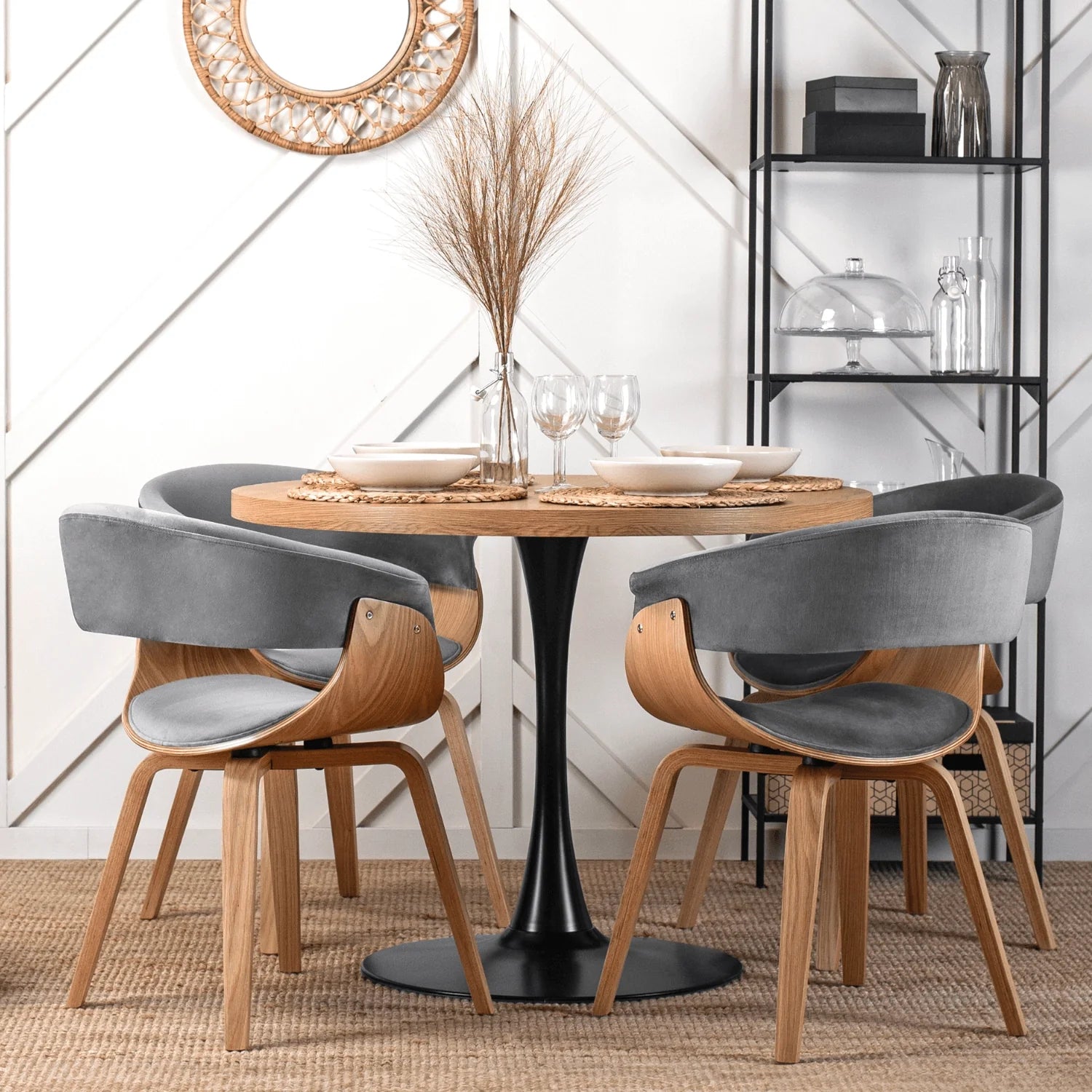 Elite GARY Golden Oak/Grey Chair – A Blend of Elegance & Comfort