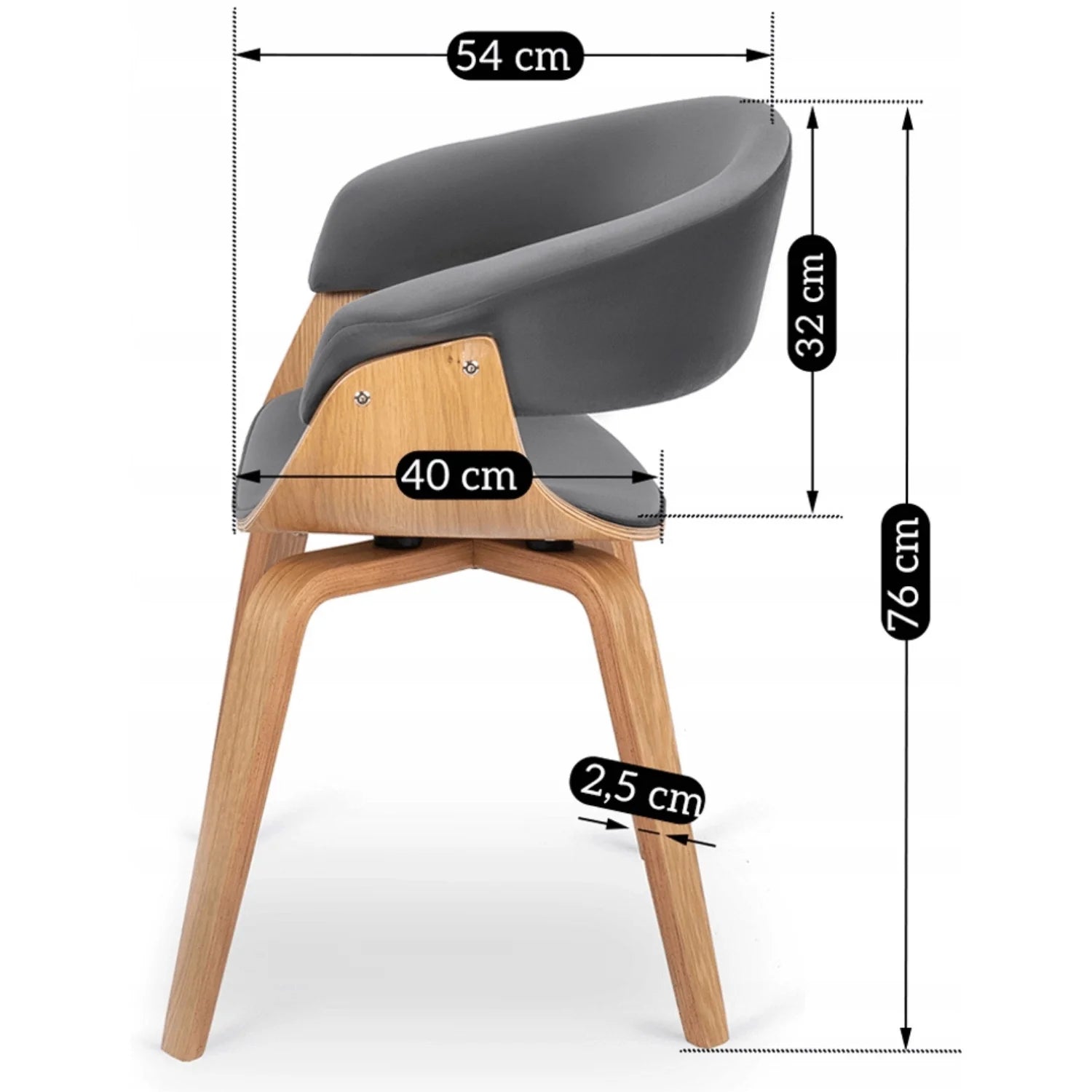 Elite GARY Golden Oak/Grey Chair – A Blend of Elegance & Comfort