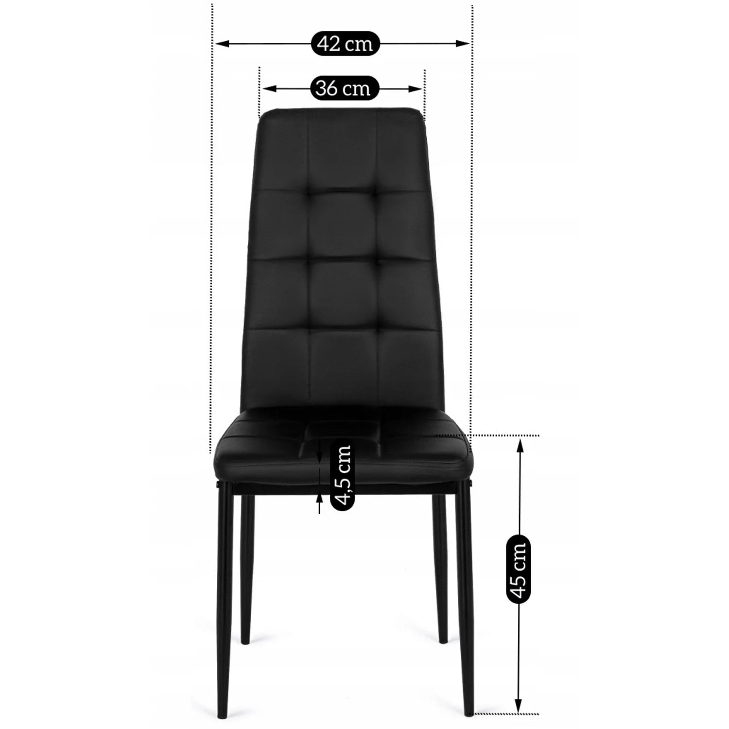 Elite TEX 2 Black Eco-Leather Chair – Sleek & Timeless Elegance