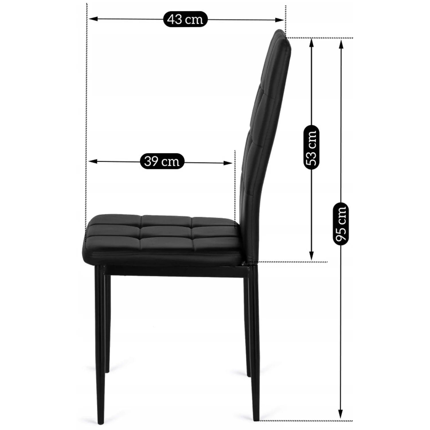 Elite TEX 2 Black Eco-Leather Chair – Sleek & Timeless Elegance