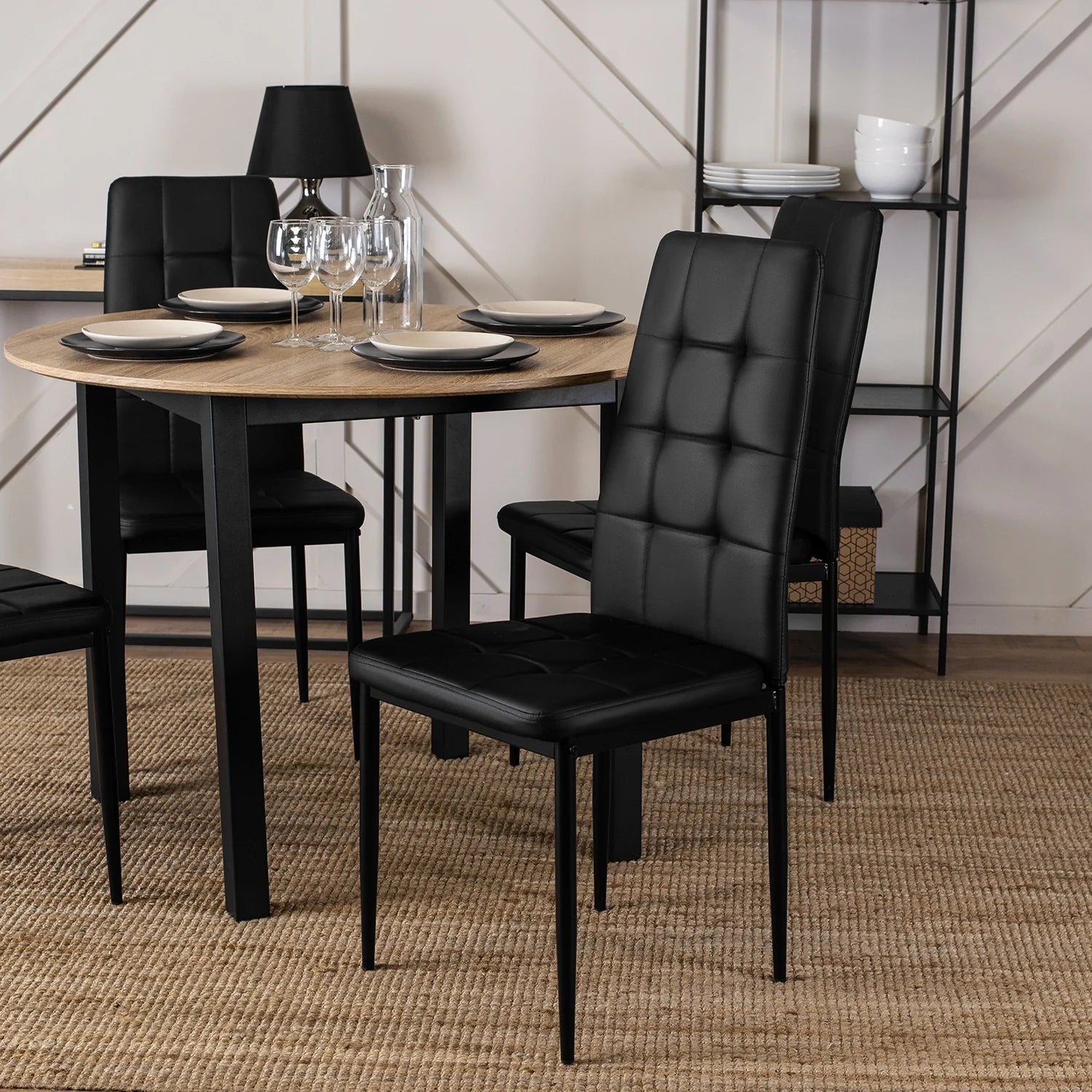 Elite TEX 2 Black Eco-Leather Chair – Sleek & Timeless Elegance