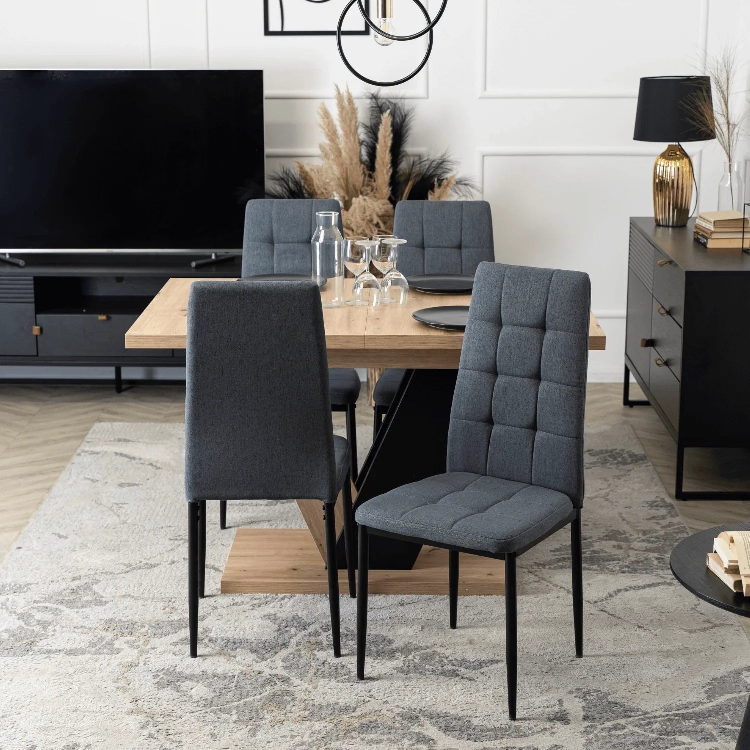 Elite TEX Dark Grey Fabric Chair – Comfort Meets Contemporary Design