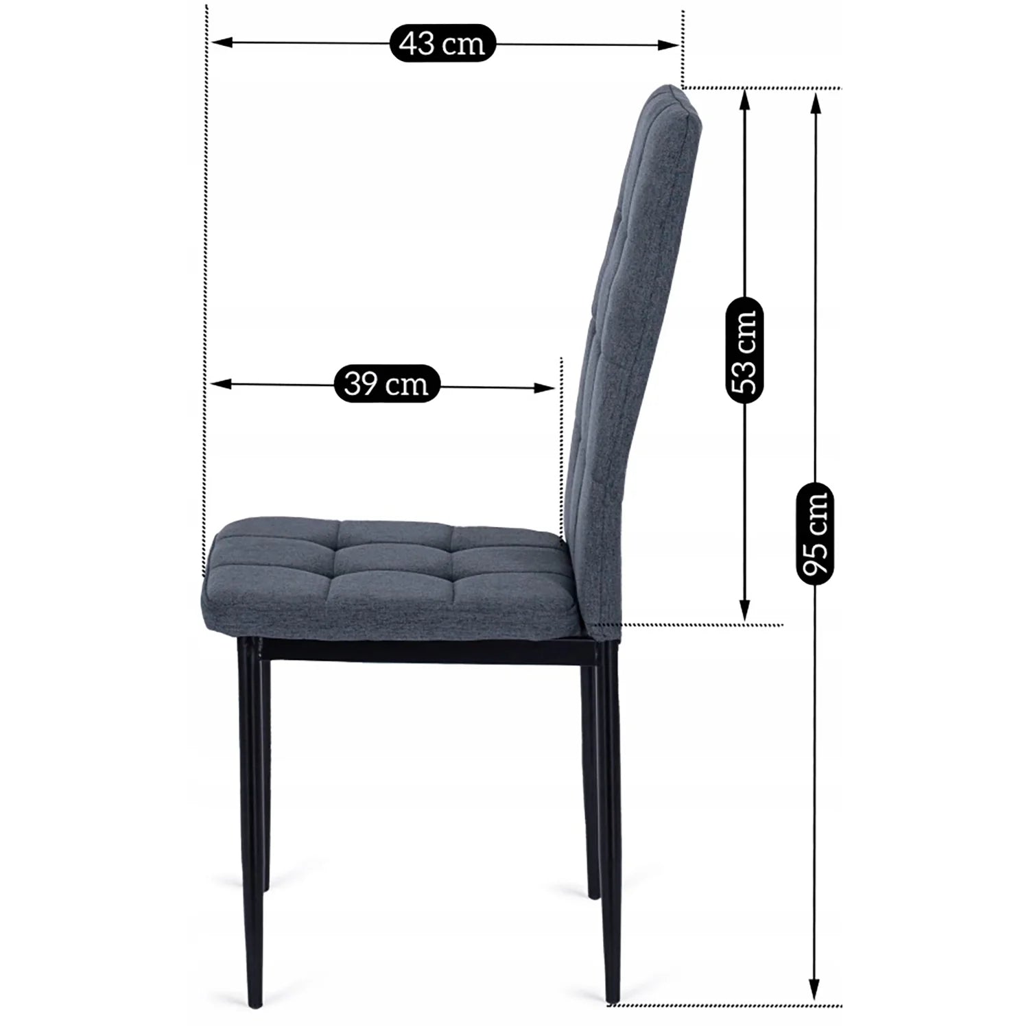 Elite TEX Dark Grey Fabric Chair – Comfort Meets Contemporary Design
