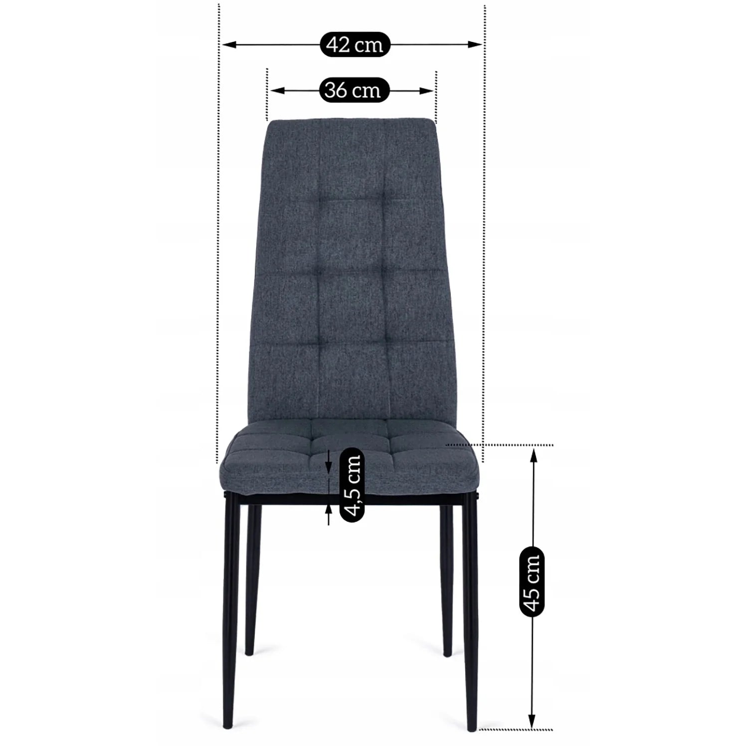 Elite TEX Dark Grey Fabric Chair – Comfort Meets Contemporary Design