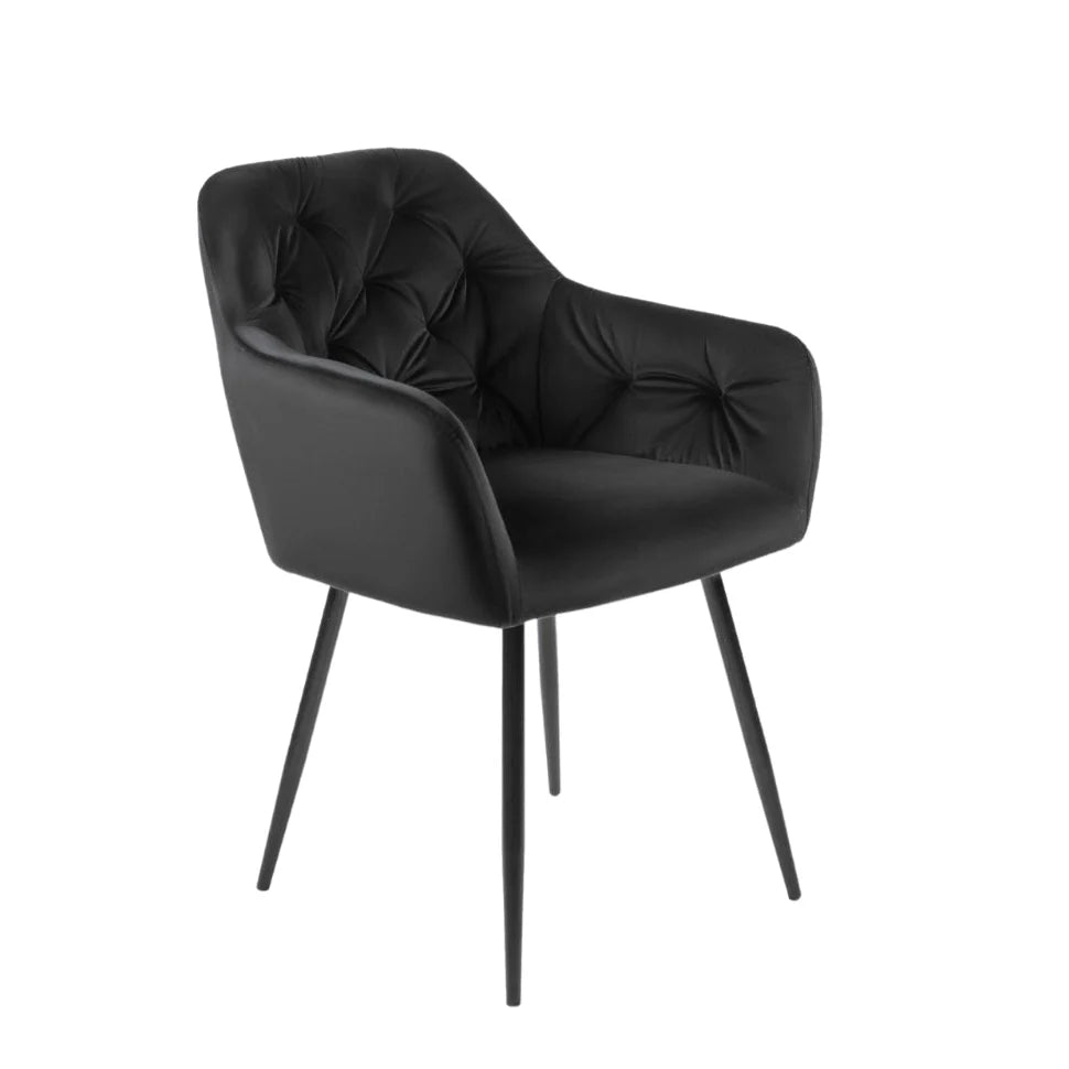 Elite VIKI Black Velvet Chair – Modern Elegance & Supreme Comfort