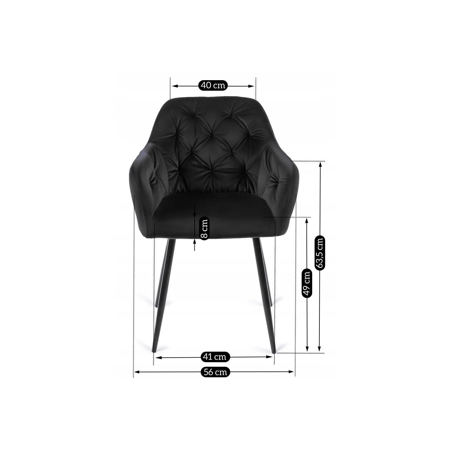 Elite VIKI Black Velvet Chair – Modern Elegance & Supreme Comfort