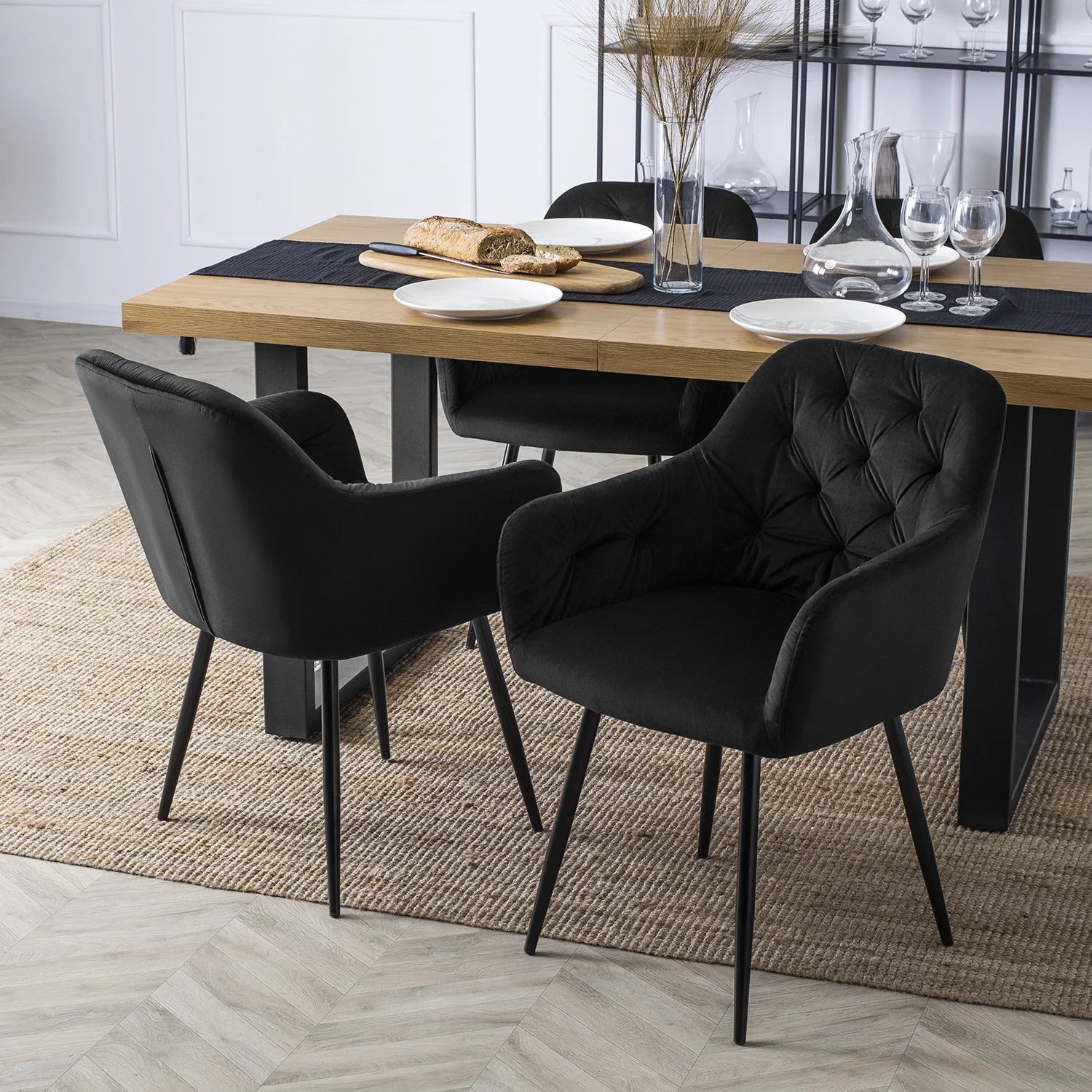 Elite VIKI Black Velvet Chair – Modern Elegance & Supreme Comfort