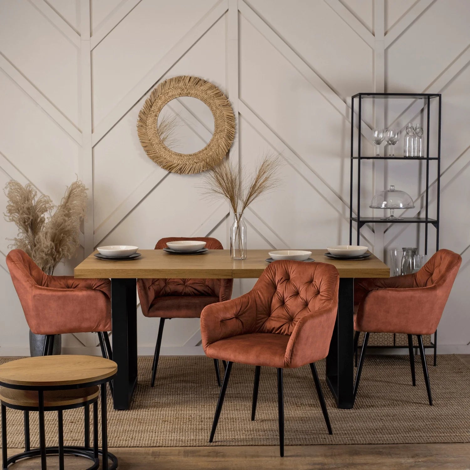 Elite VIKI Rust Velvet Chair – A Statement of Warmth & Sophistication