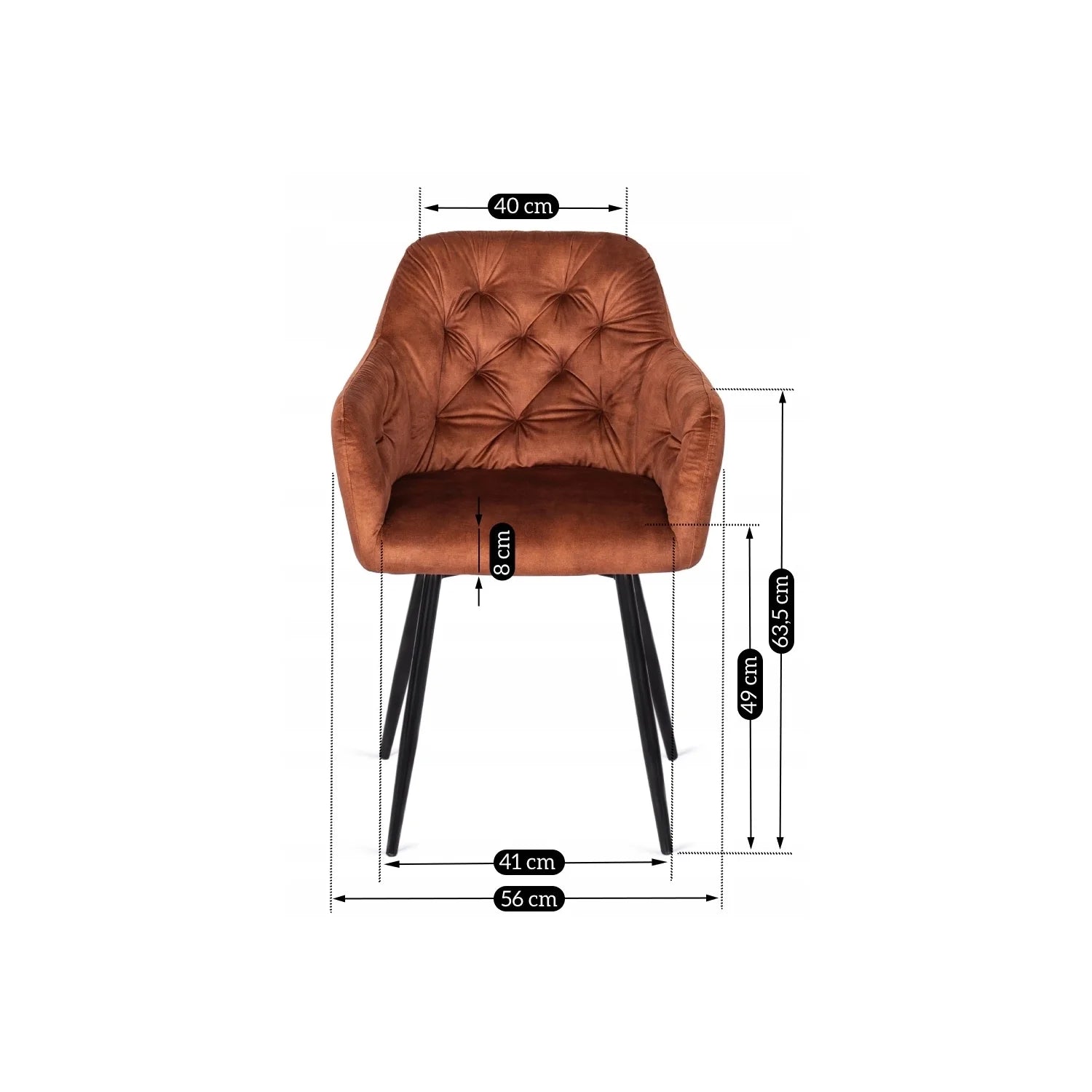 Elite VIKI Rust Velvet Chair – Ein Statement für Wärme und Eleganz