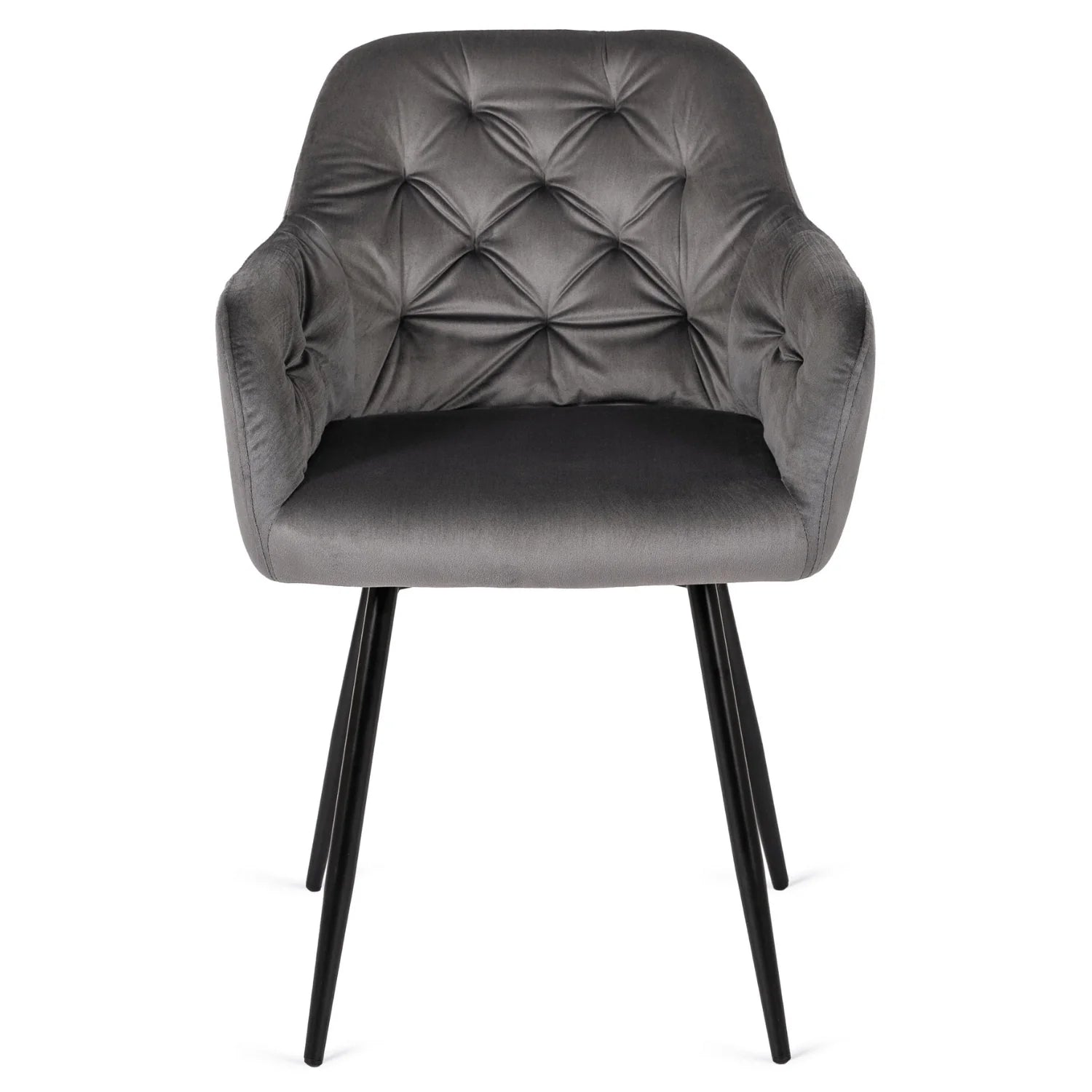 Elite VIKI Grauer Samtstuhl – Eine Mischung aus Eleganz und Komfort