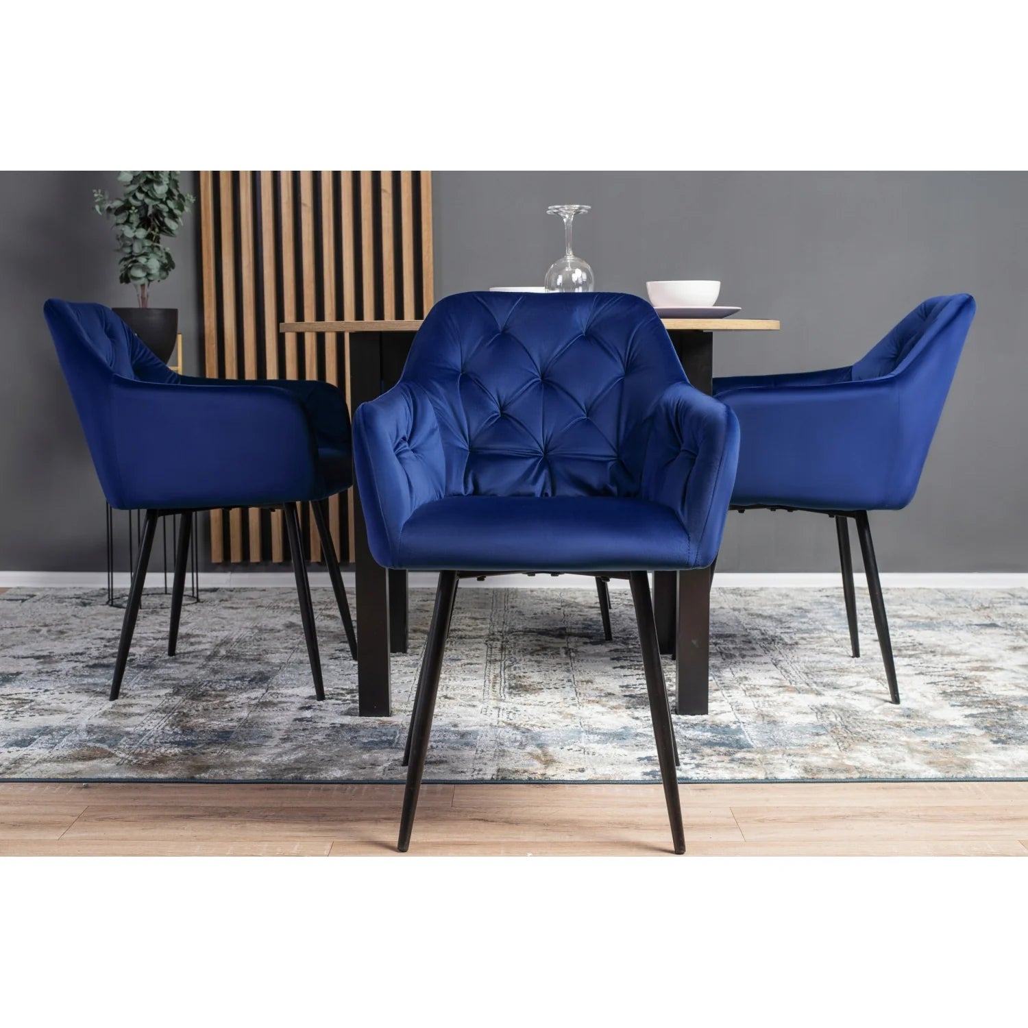 Elite VIKI Navy Blue Velvet Chair – Luxurious & Stylish Comfort