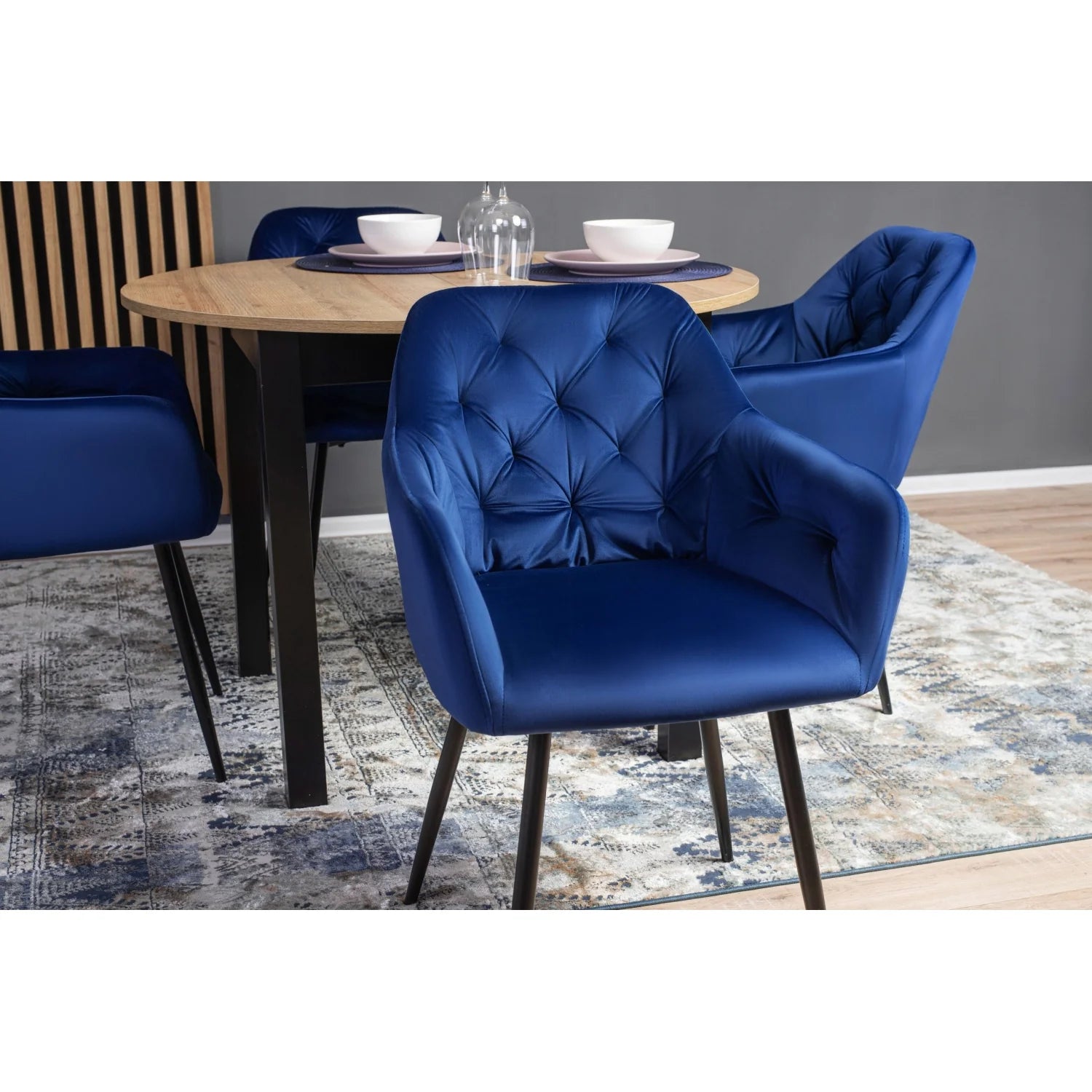 Elite VIKI Navy Blue Velvet Chair – Luxurious & Stylish Comfort