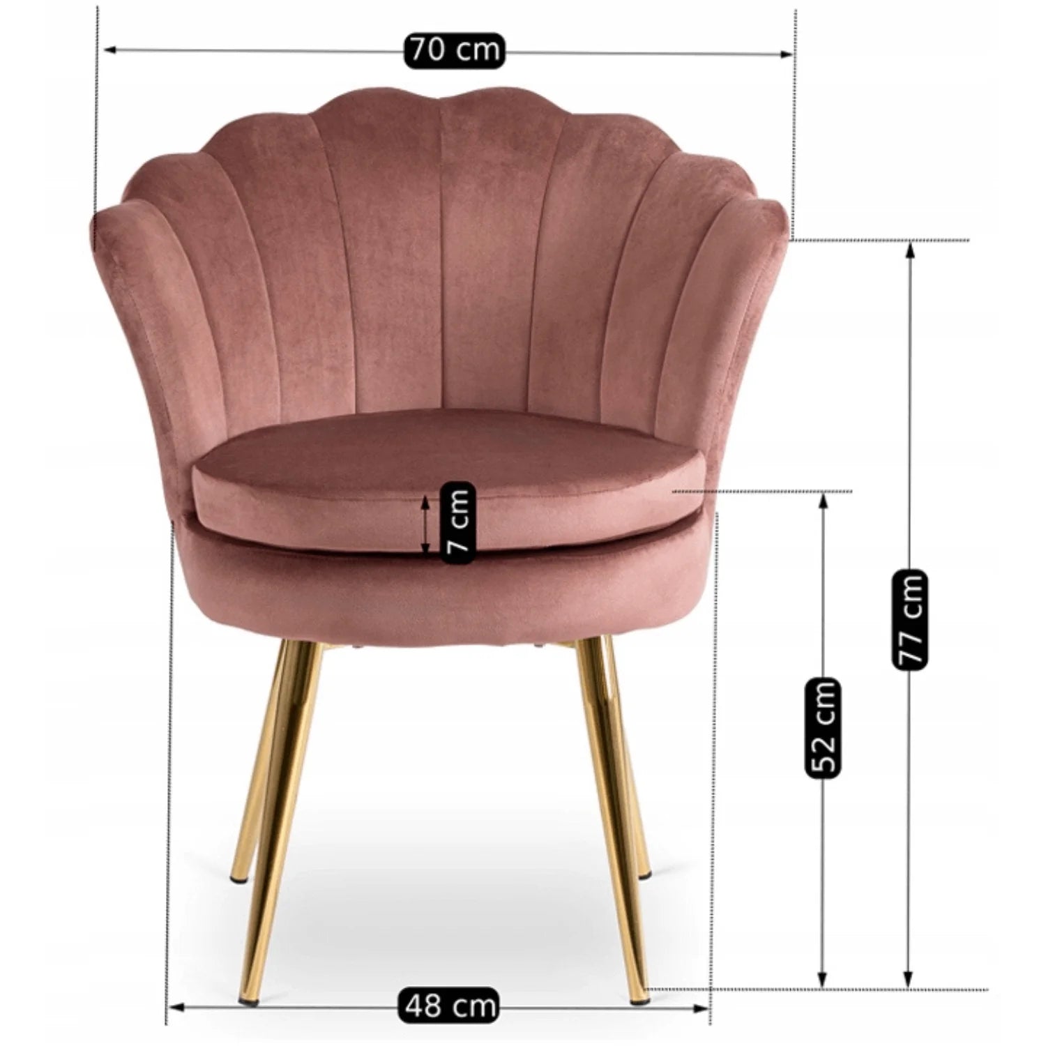 Elite VIOLA Chair – Luxurious Pink Velvet with Gold Legs