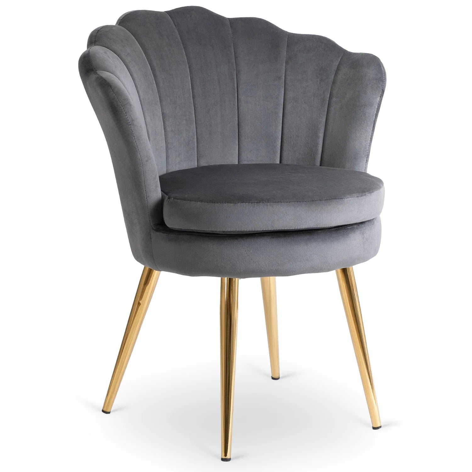 Elite VIOLA Chair – Luxurious Grey Velvet with Gold Legs