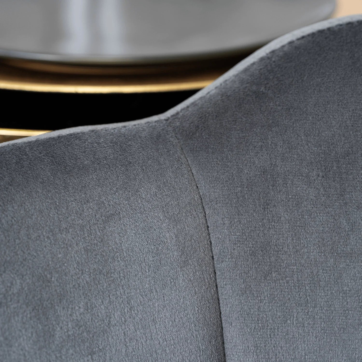 Elite VIOLA Chair – Luxurious Grey Velvet with Gold Legs
