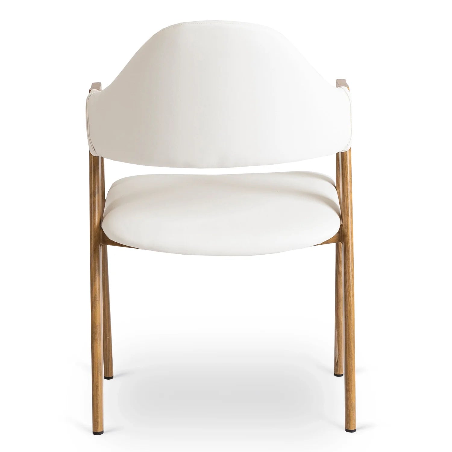 Elite WILLY Stuhl – Weißes Öko-Leder & Gestell aus goldener Eiche