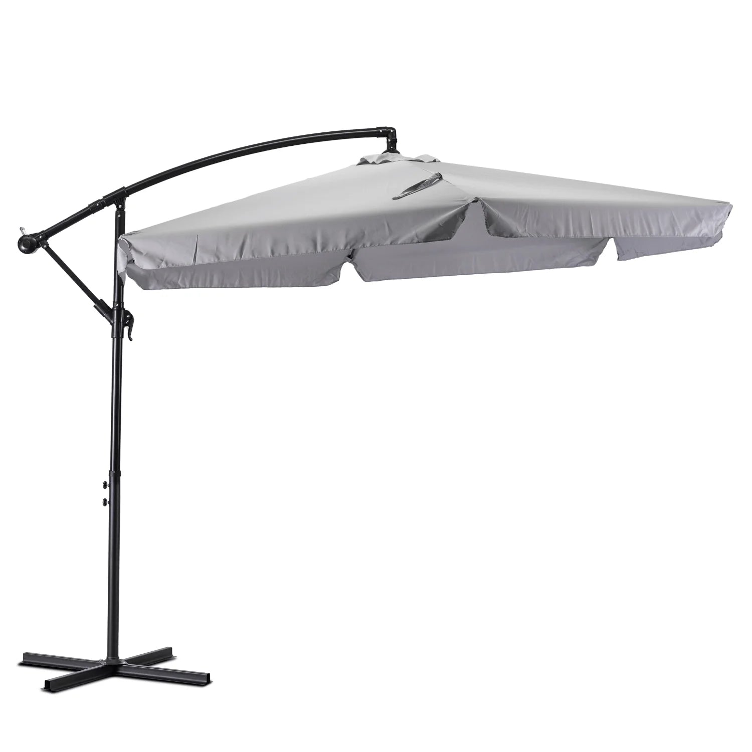 Elite AKRON Garden Umbrella Light Grey - Large Waterproof Outdoor Parasol